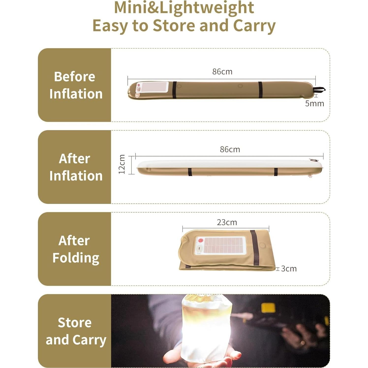 Luz Inflable Camping Solar FELICON TubeS20 2000mAh IP66