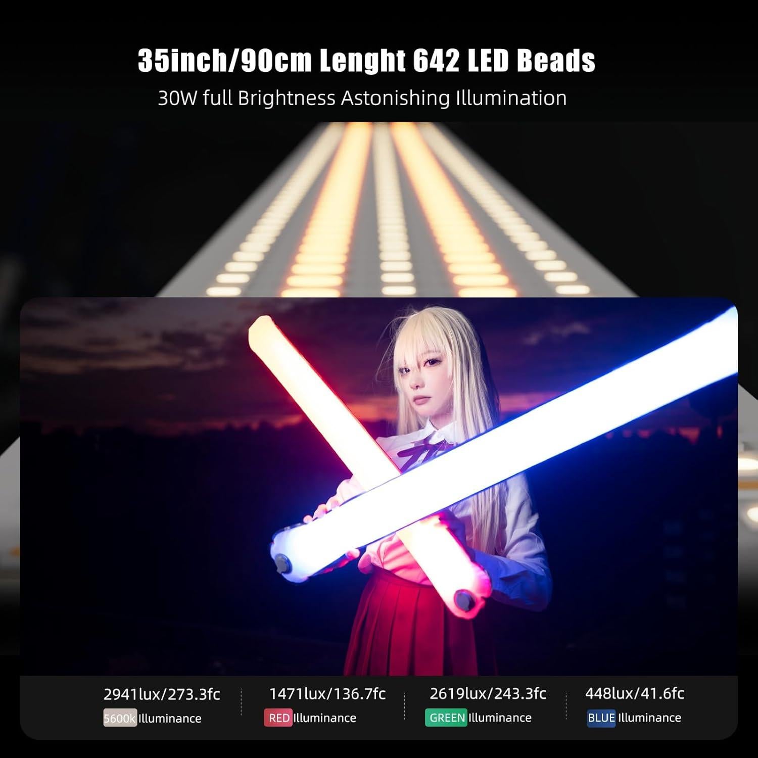 Luz de Video Inflable INKEE GCA30C 90cm RGB 5000mAh