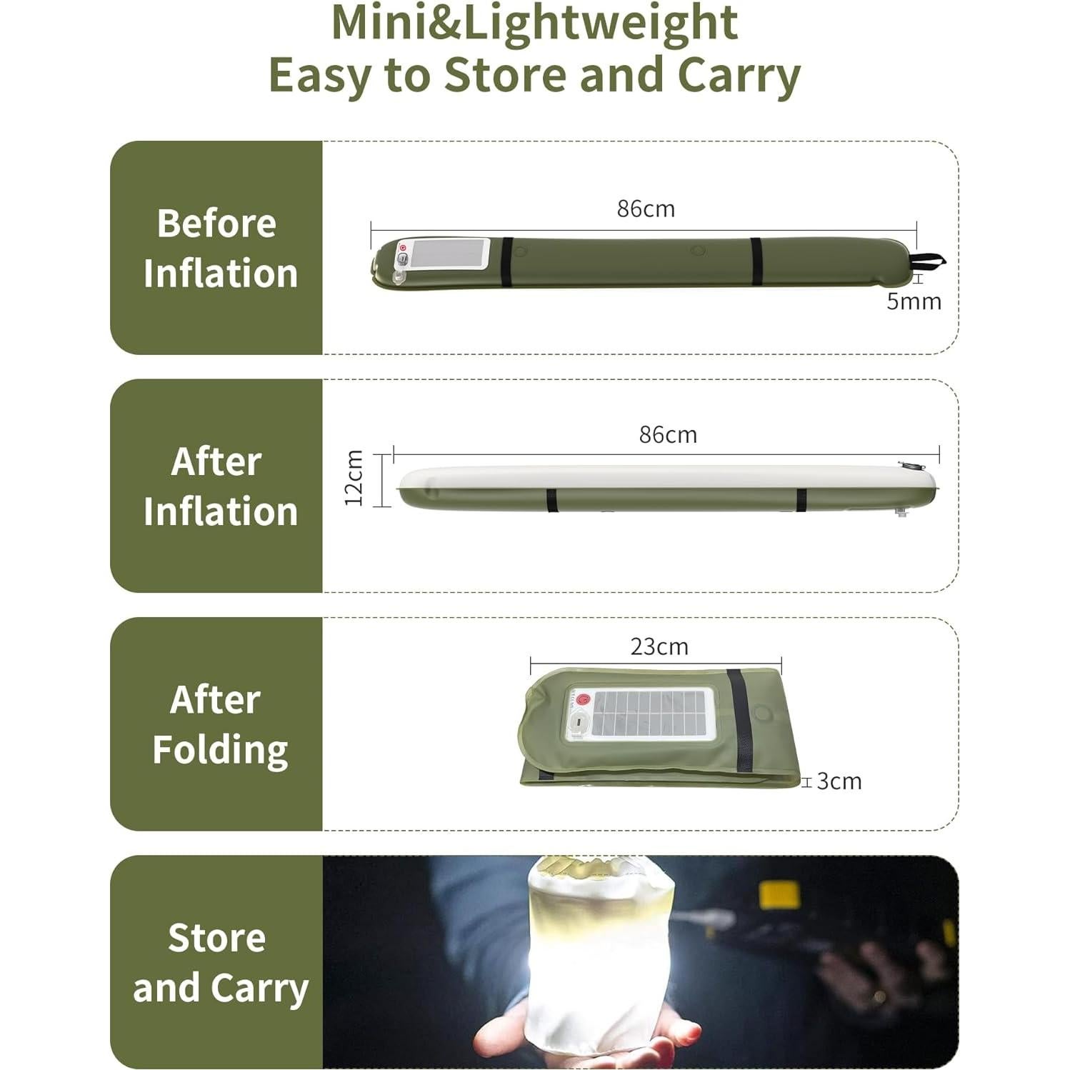 Luz Inflable Camping Solar FELICON TubeS20 2000mAh IP66