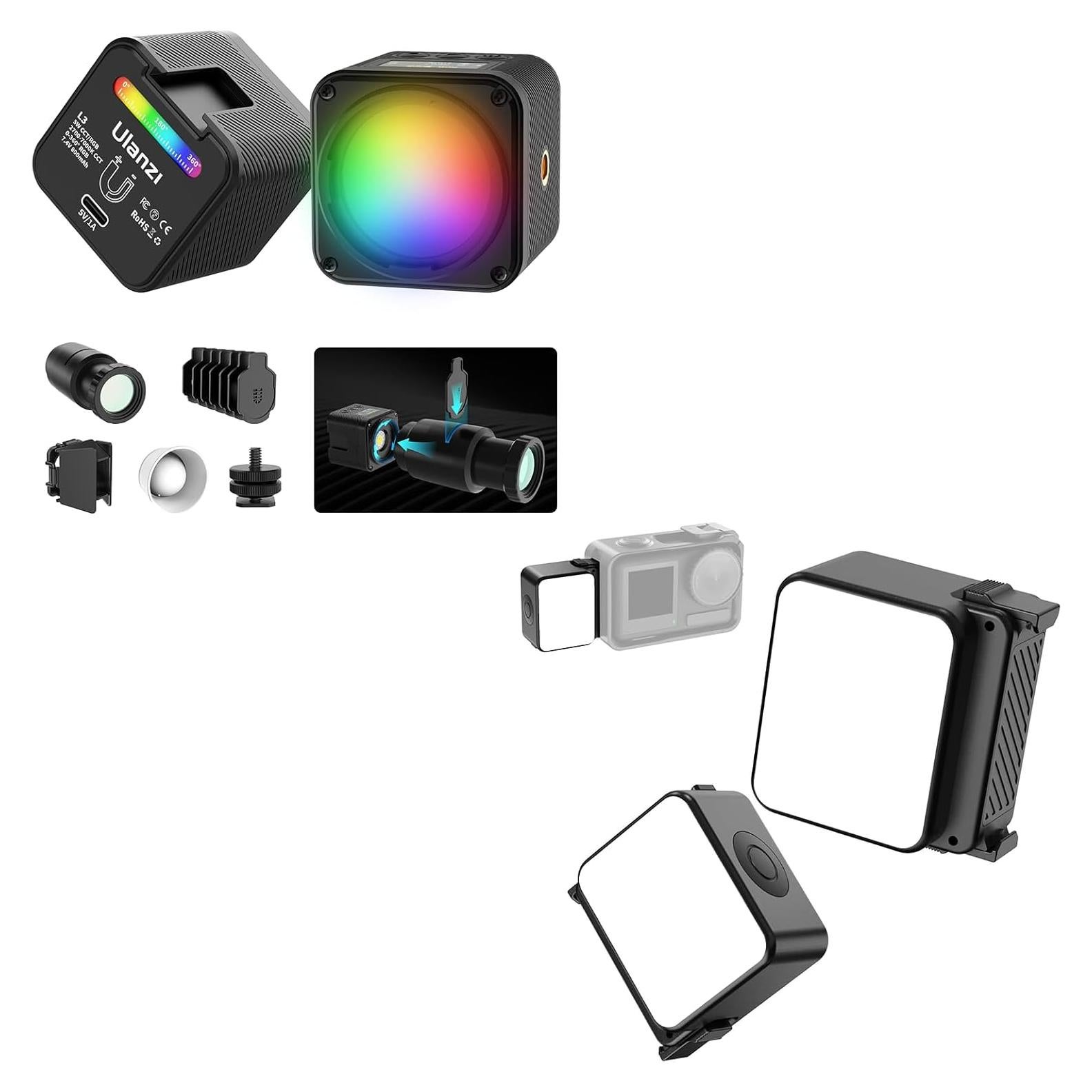 Luz de Vlogging LED ULANZI LM18 Mini RGB Impermeable