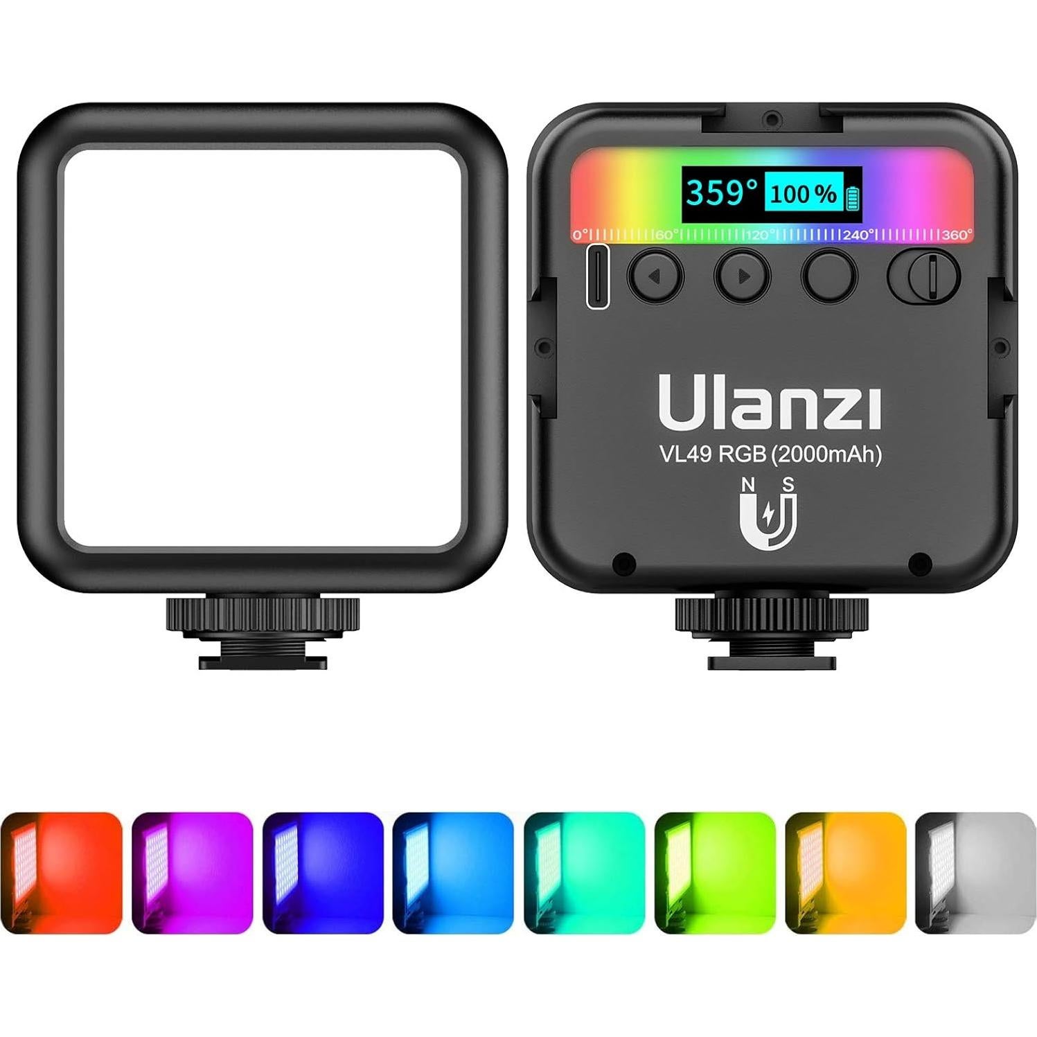 Luz LED ULANZI VL49 RGB para Cámara 360° + Bolsa 10L