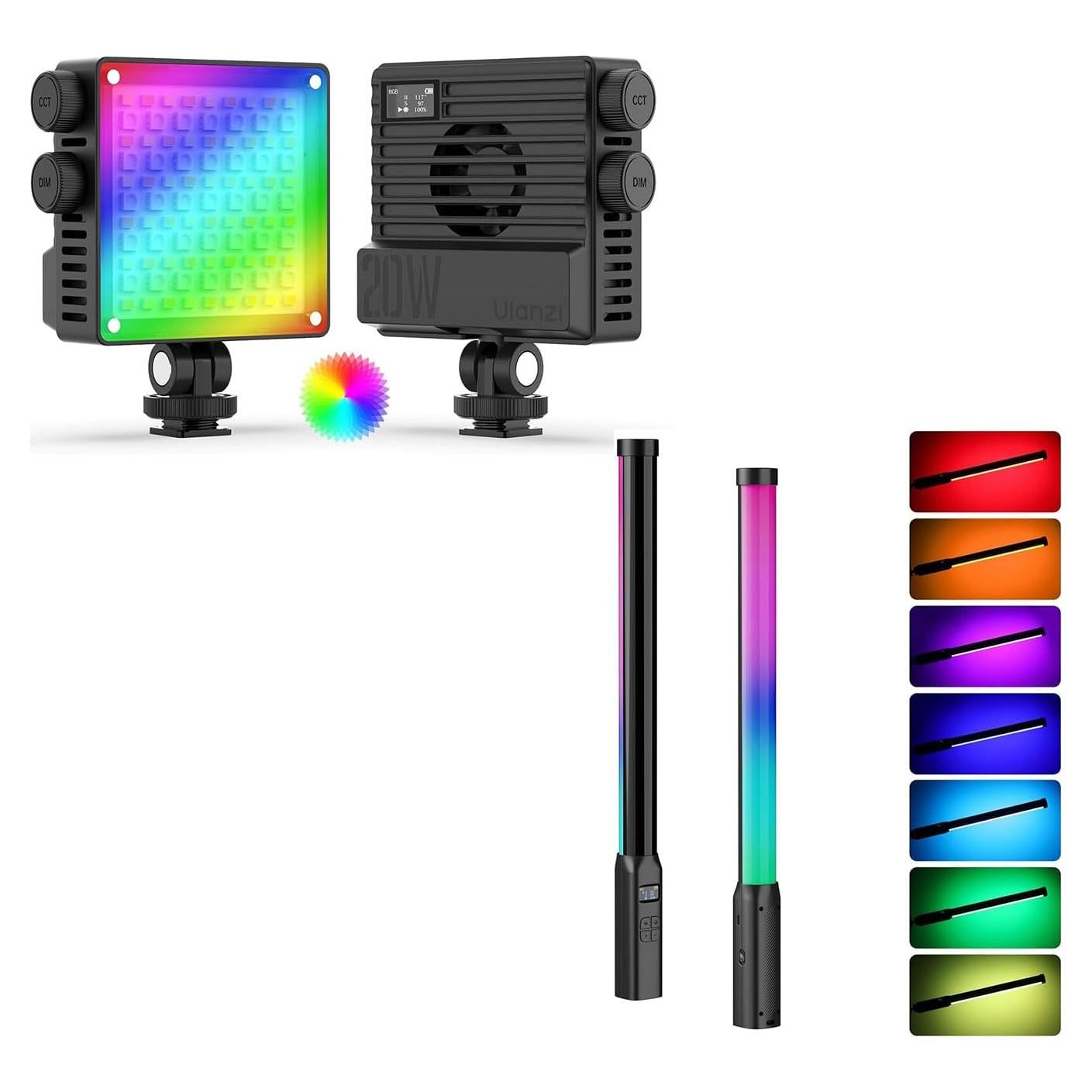 Luz de Video RGB ULANZI LE20 20W Portátil 360° Ajustable