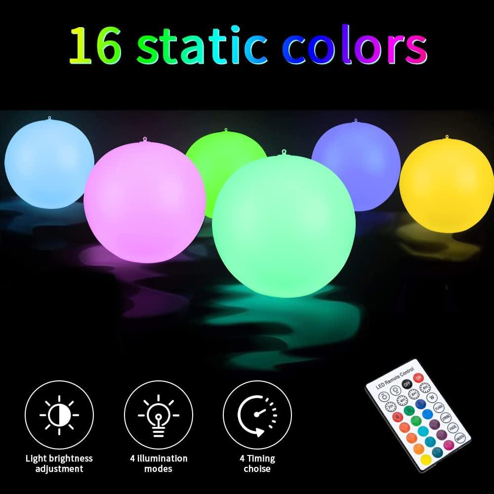 Luces de piscina flotantes LED Blibly 35.5 cm 4 unidades