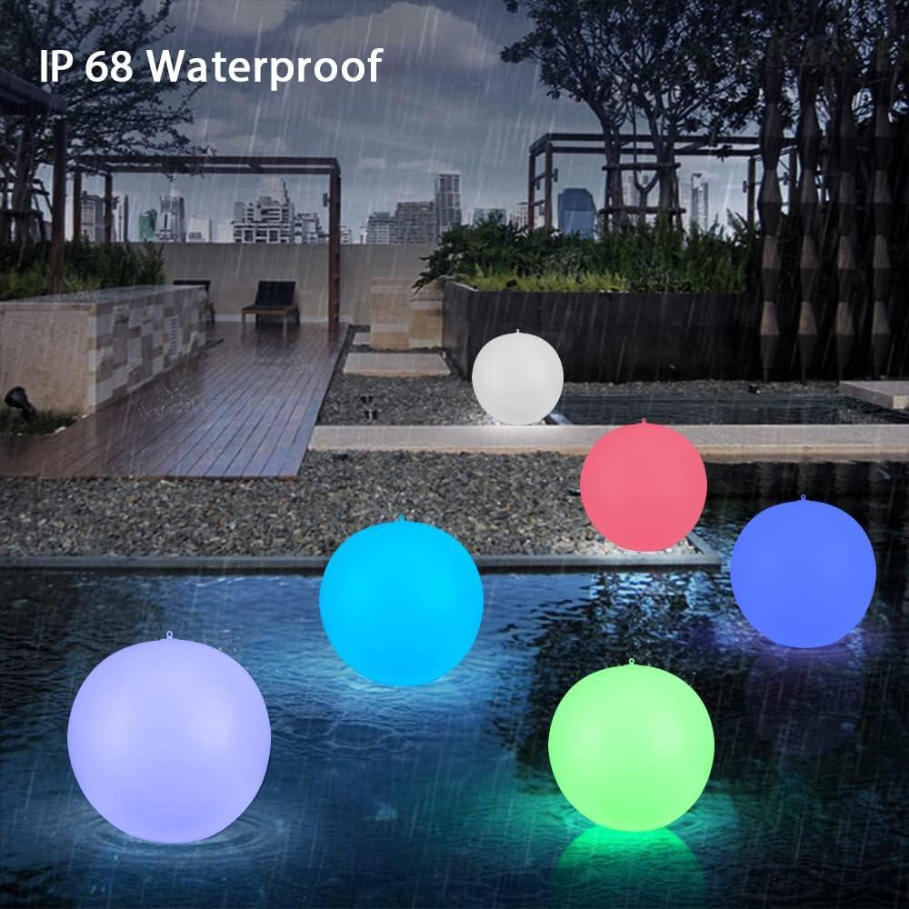 Luces de piscina flotantes LED Blibly 35.5 cm 4 unidades