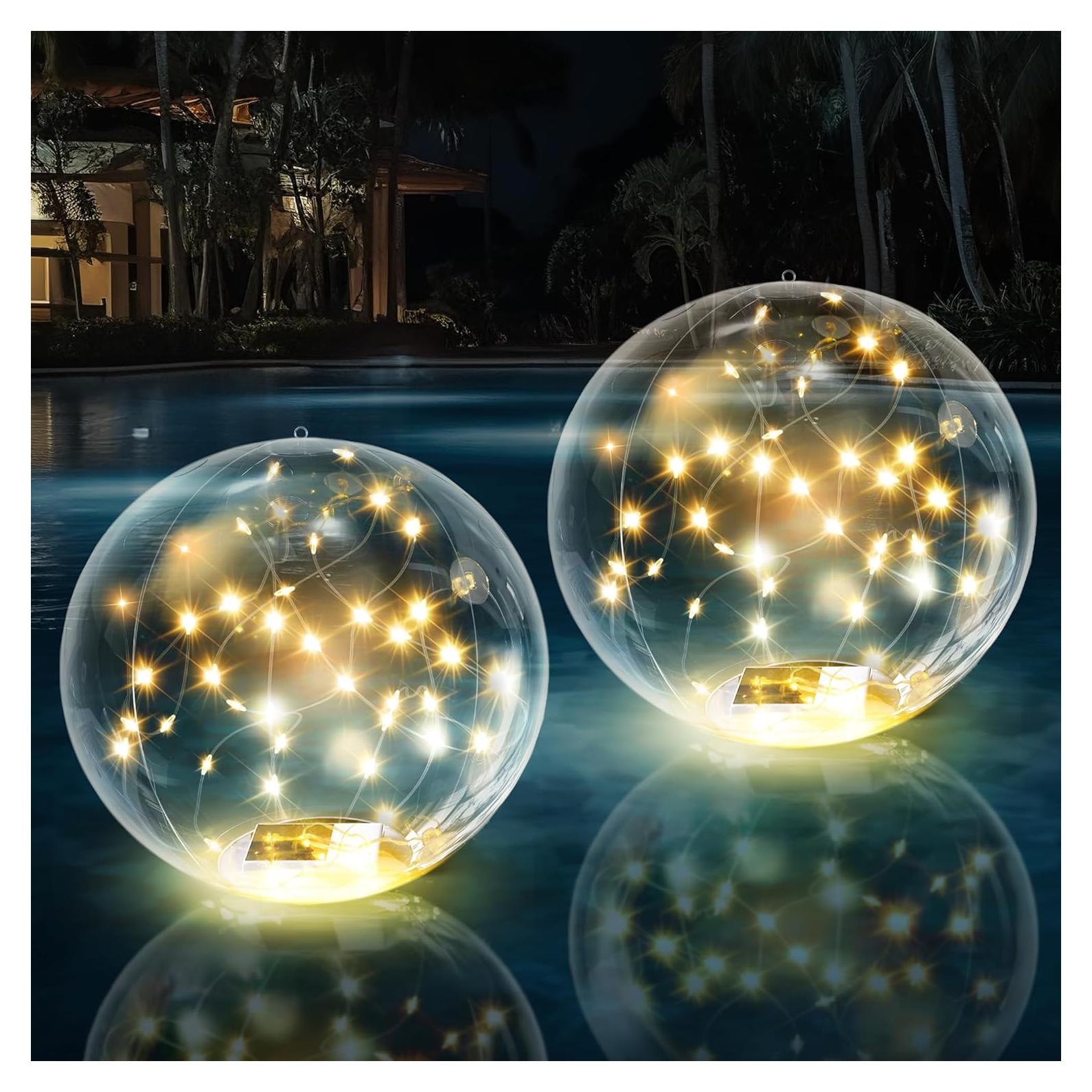 Luces de piscina flotantes solares numiko - LED 35.56 cm, 2 unidades