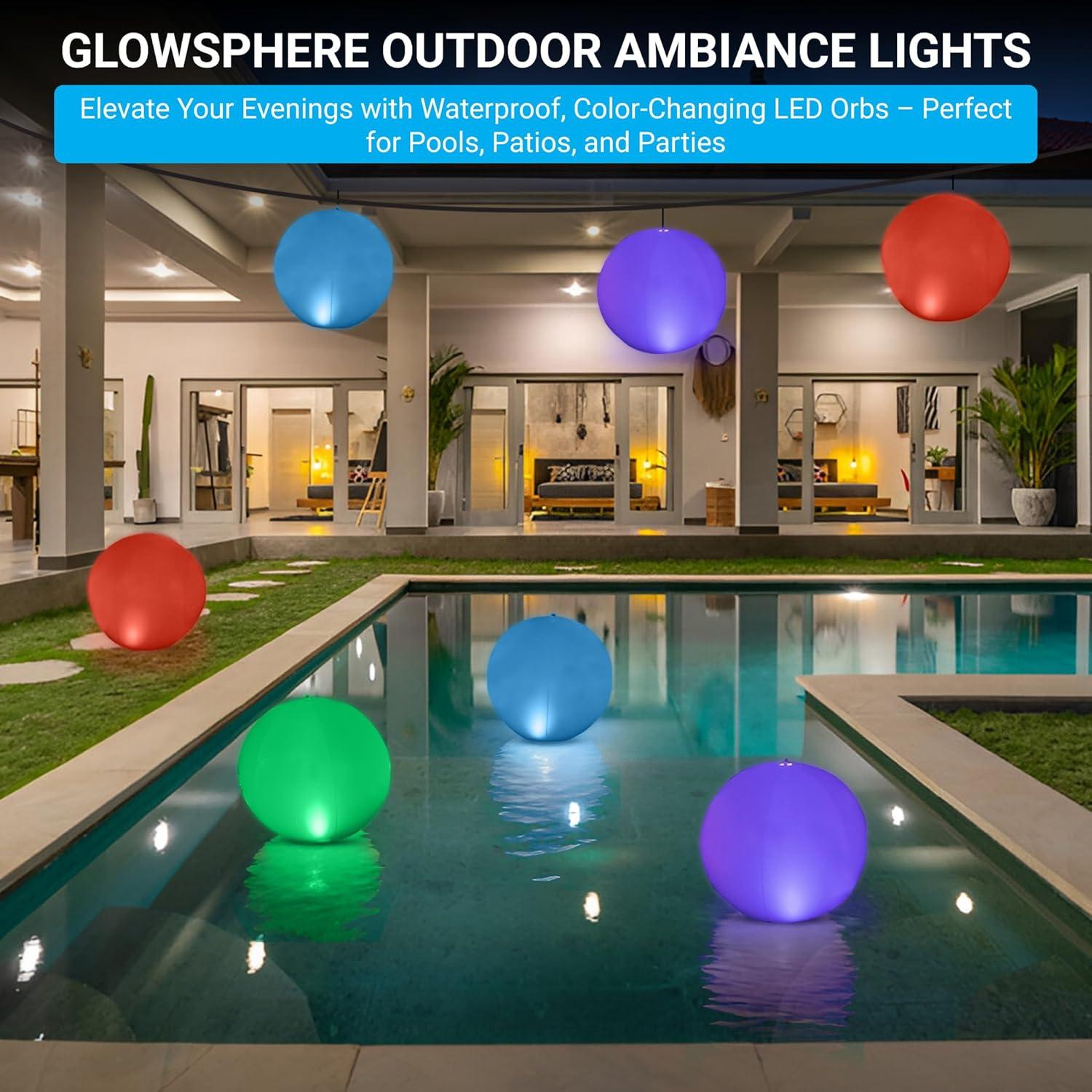 Luces Flotantes LED Solares NAYUNA - Paquete de 4 Bolas 35.56 cm