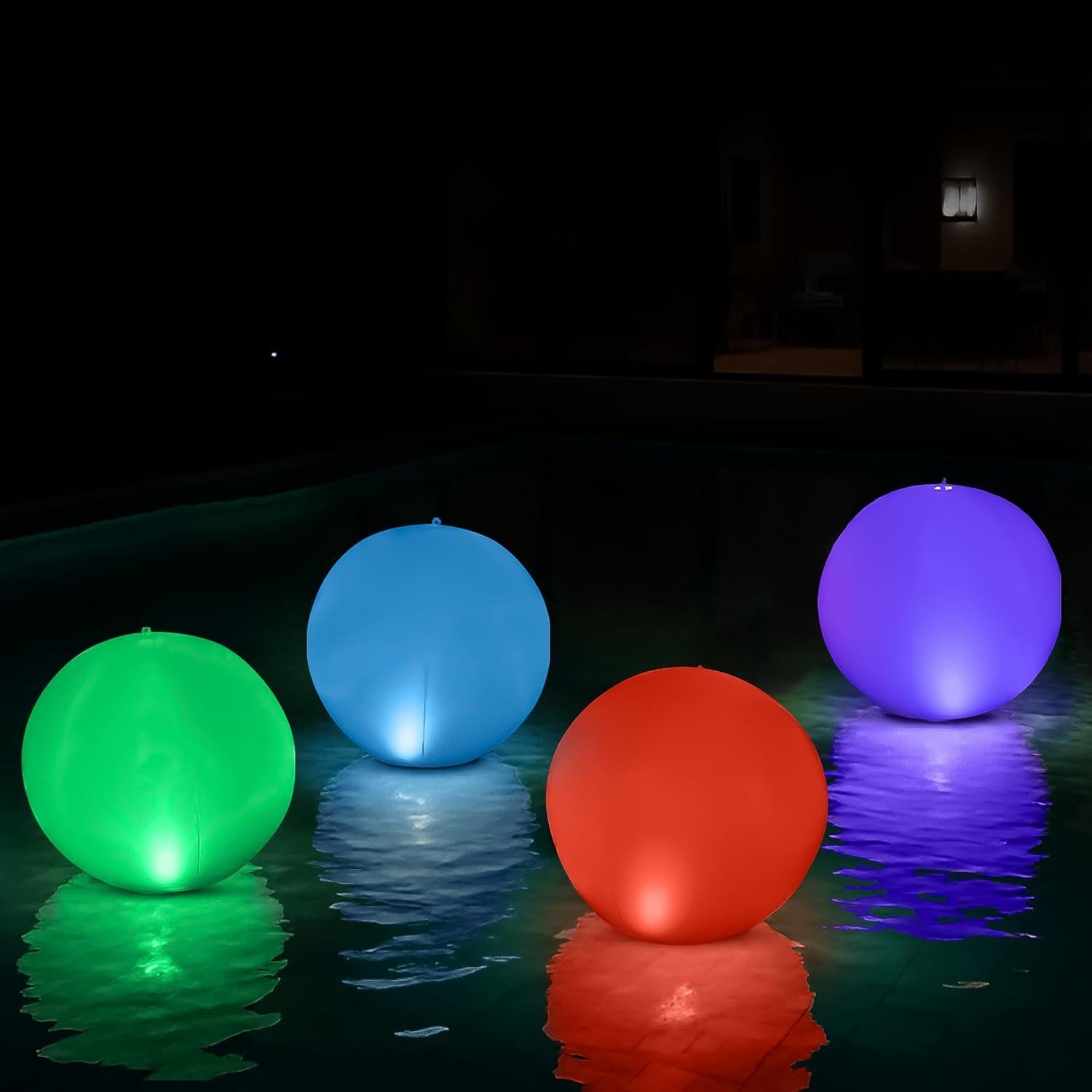 Luces Flotantes LED Solares NAYUNA - Paquete de 4 Bolas 35.56 cm
