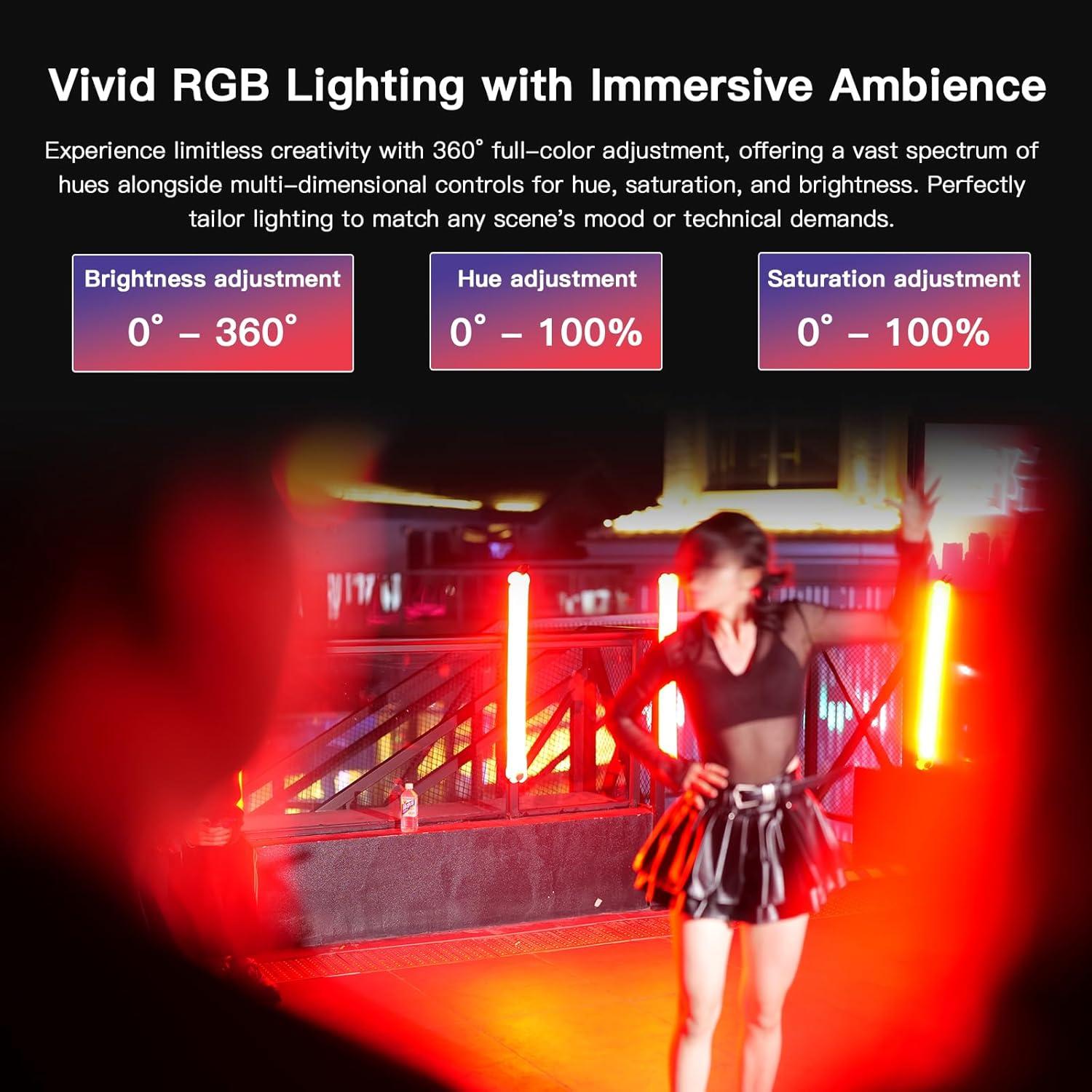 Tubo de Luz Inflable RGB INKEE GCA30C 90cm 30W LED Portátil