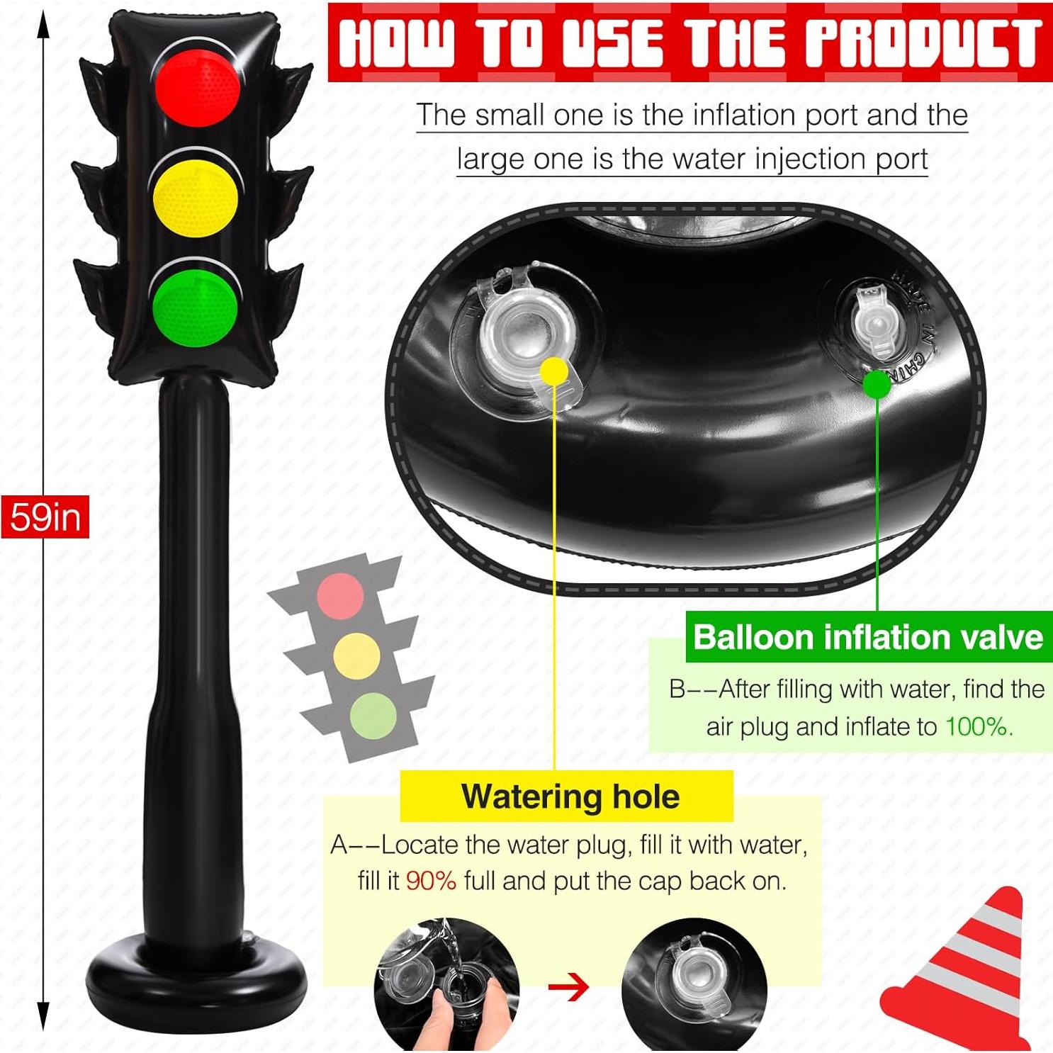 Paquete de 2 globos de tráfico inflables JellyArch 150 cm