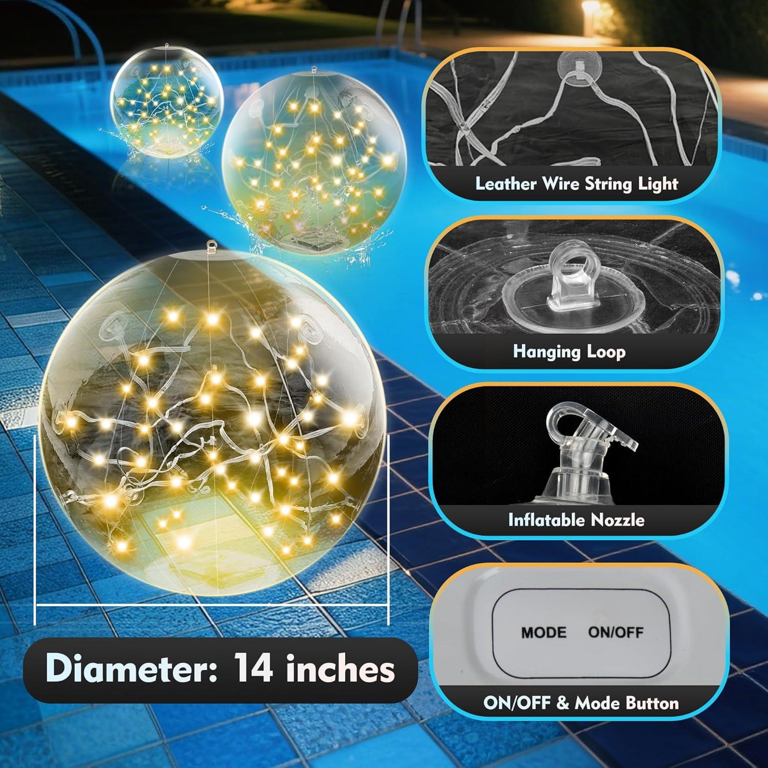 Luces Flotantes Solares WIND STAR, 35.56 cm, Paquete de 2