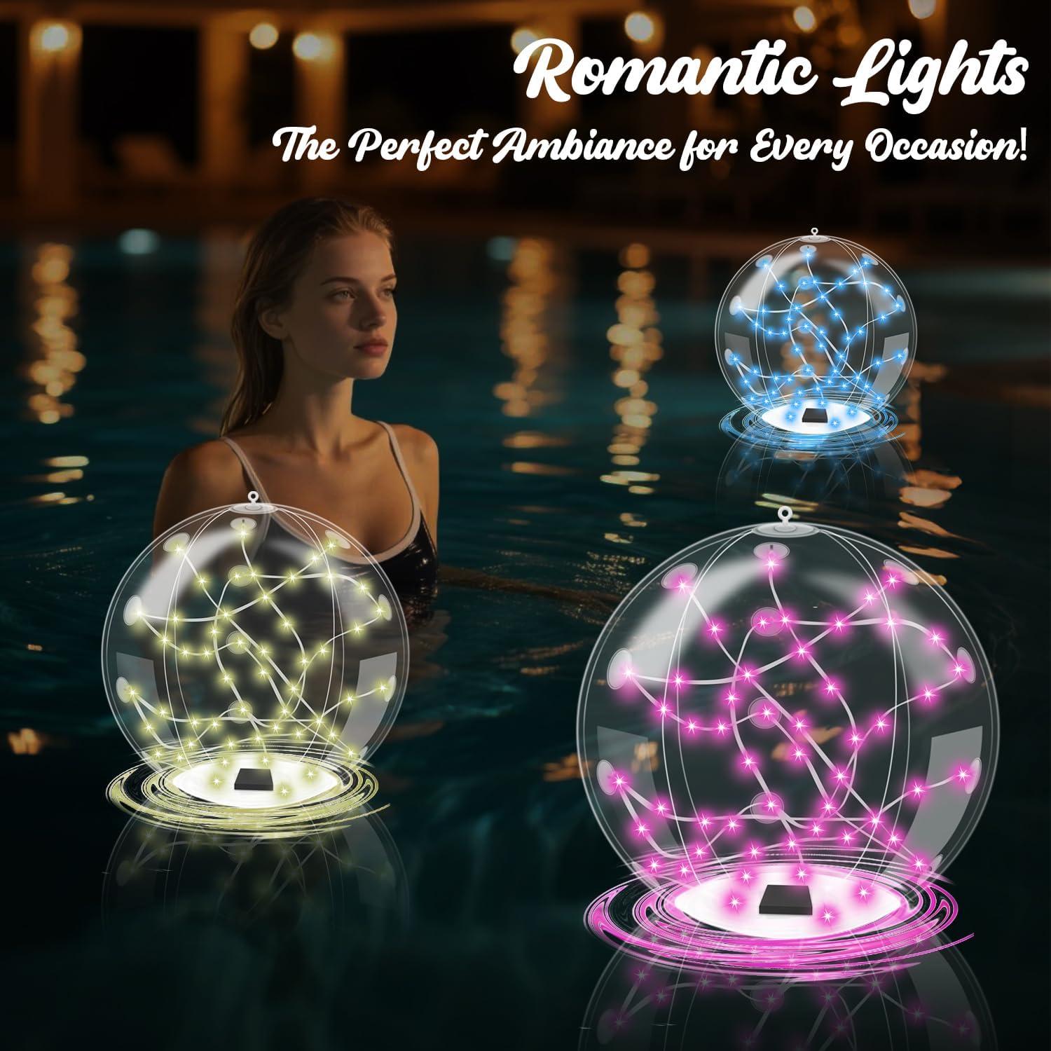 Luces Flotantes Solares Waputne 35.56 cm IP68 2 Pcs con Control Remoto