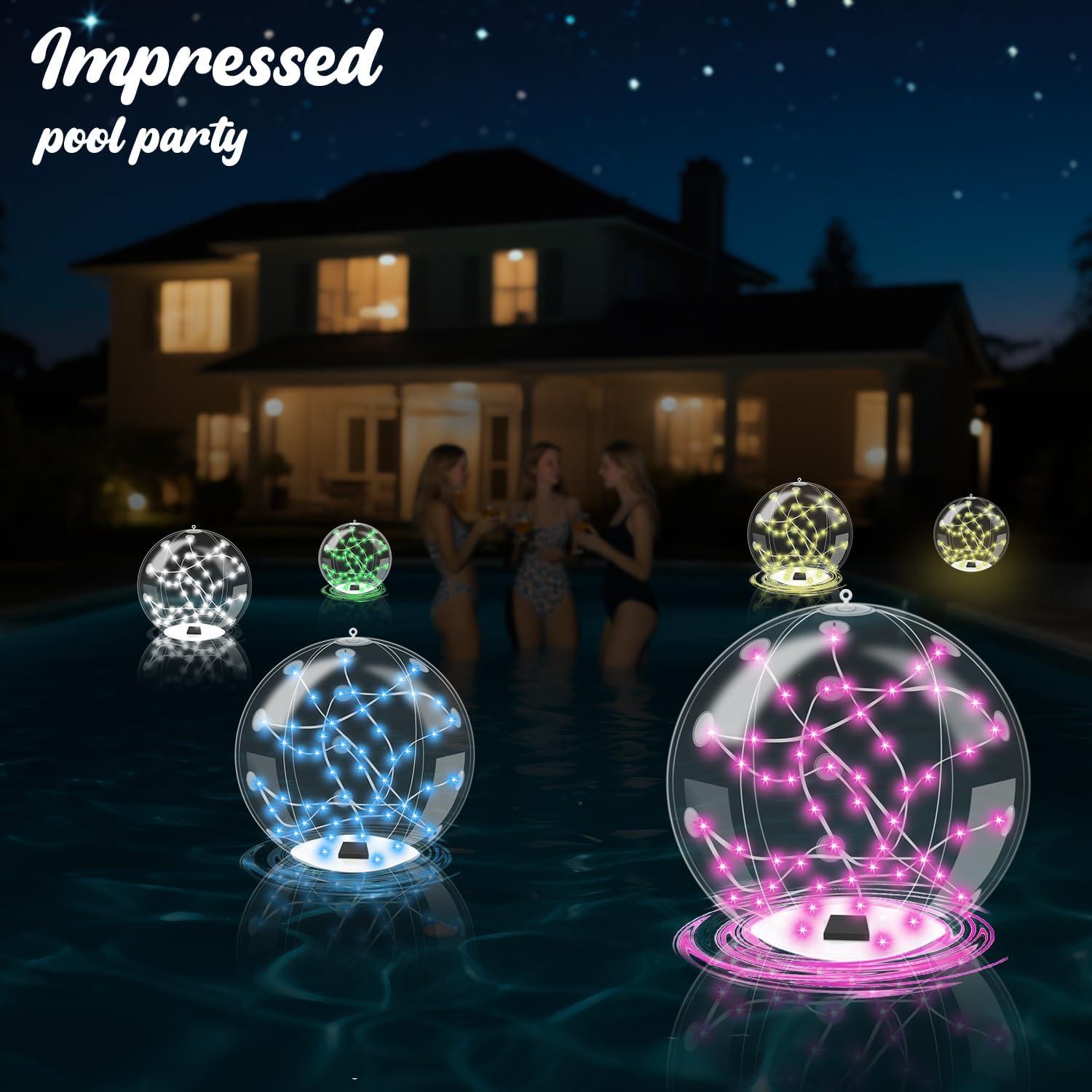 Luces Flotantes Solares Waputne 35.56 cm IP68 2 Pcs con Control Remoto