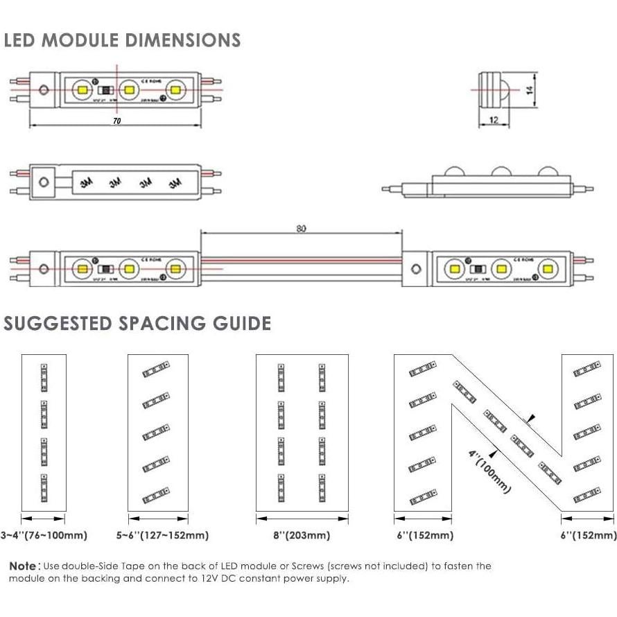 Luces LED Erudite 20Pcs 5730SMD Blanco 3.66m DC12V Impermeables