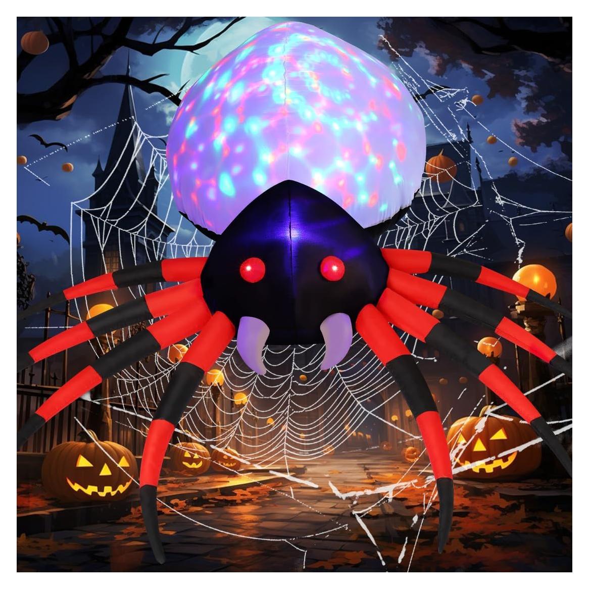 Araña Inflable de Halloween GOOSH 2.44M con Luz Blanca