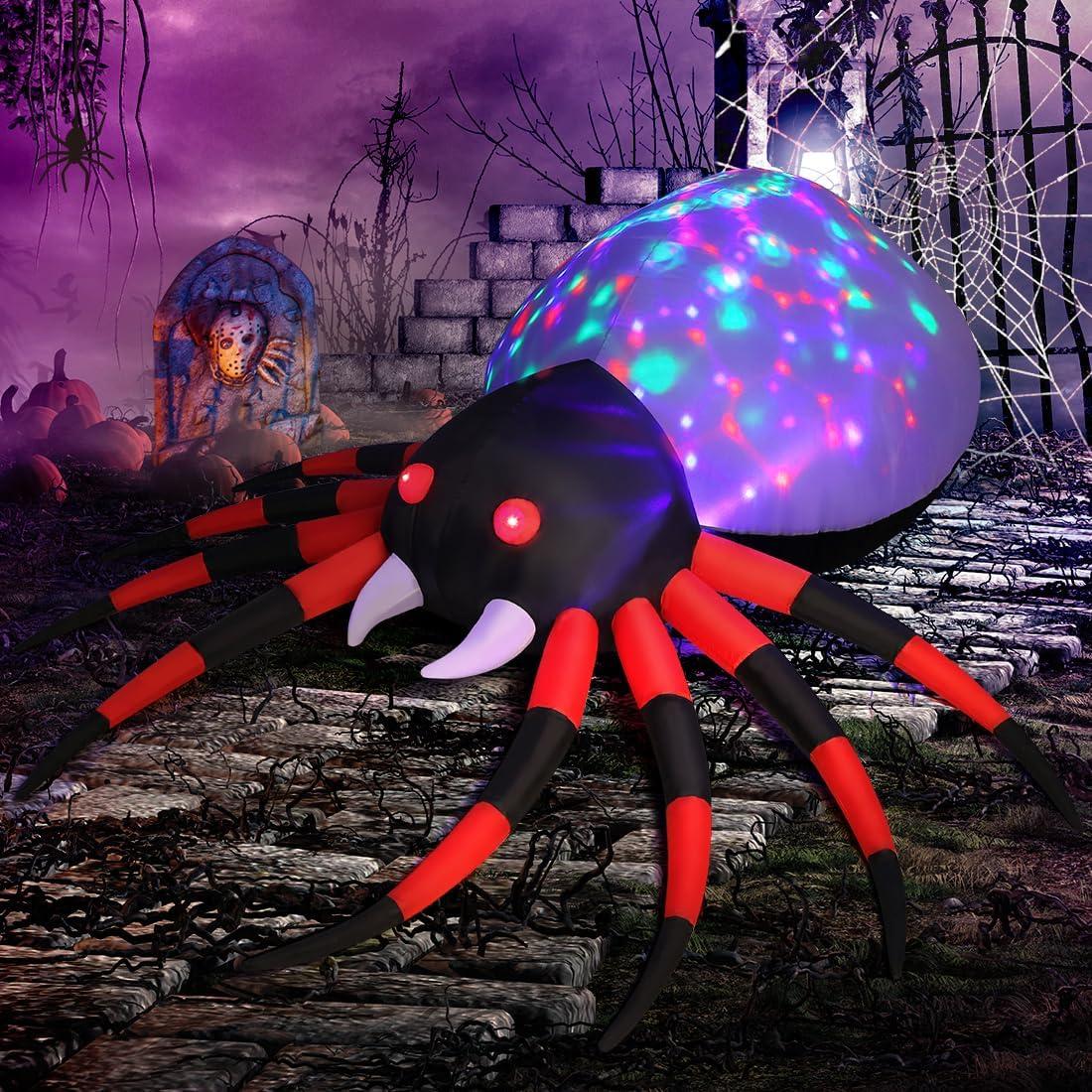 Araña Inflable de Halloween GOOSH 2.44M con Luz Blanca