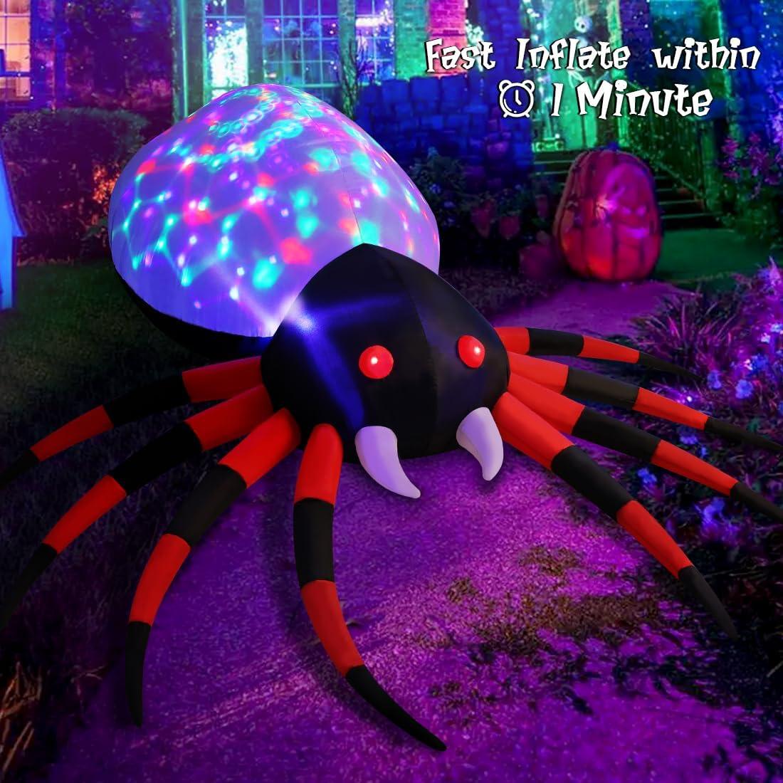 Araña Inflable de Halloween GOOSH 2.44M con Luz Blanca