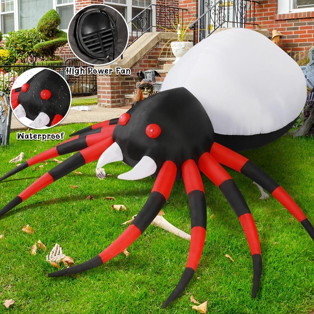Araña Inflable de Halloween GOOSH 2.44M con Luz Blanca