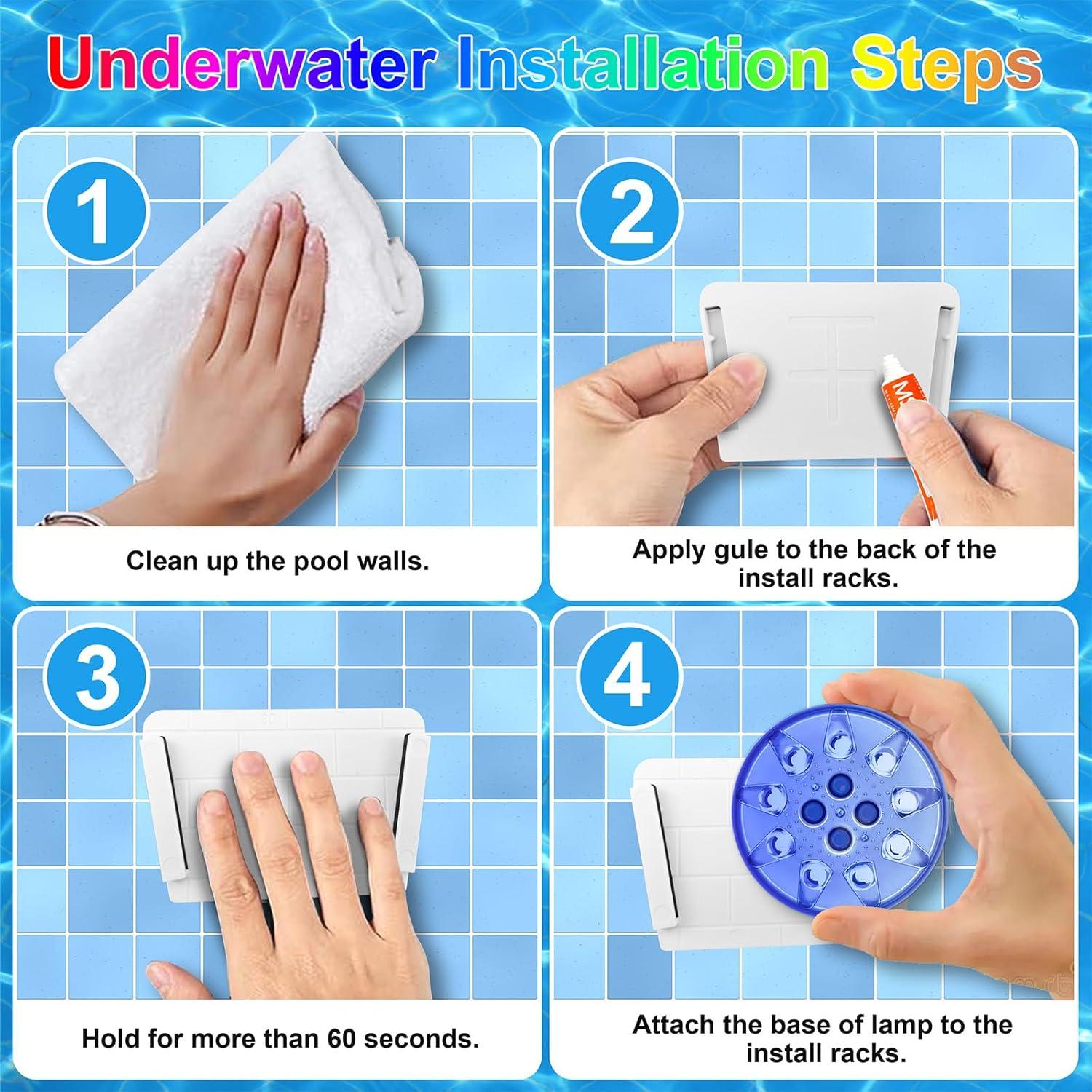 Luces de Piscina Flotantes PXYHMUS - 4 Unidades RGB Recargables