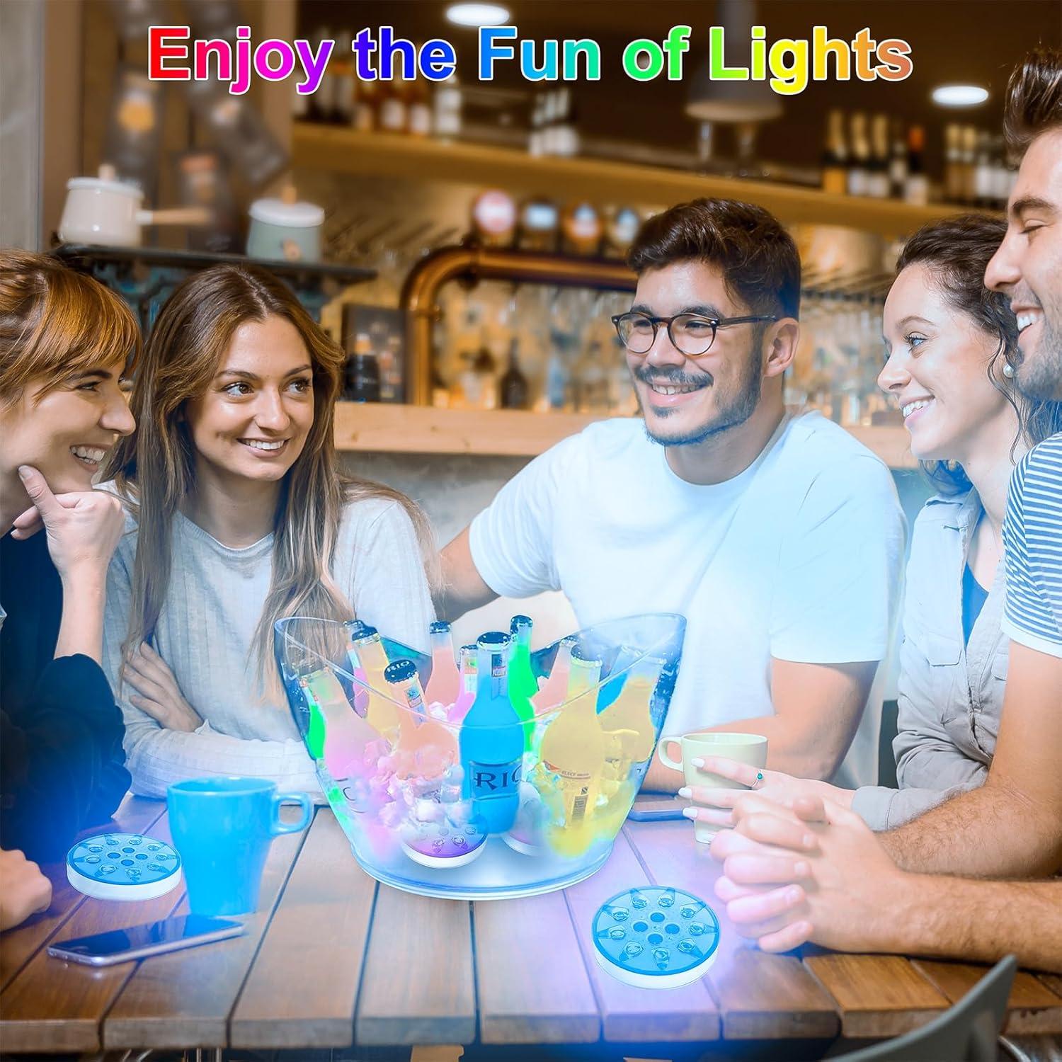 Luces de Piscina Flotantes PXYHMUS - 4 Unidades RGB Recargables