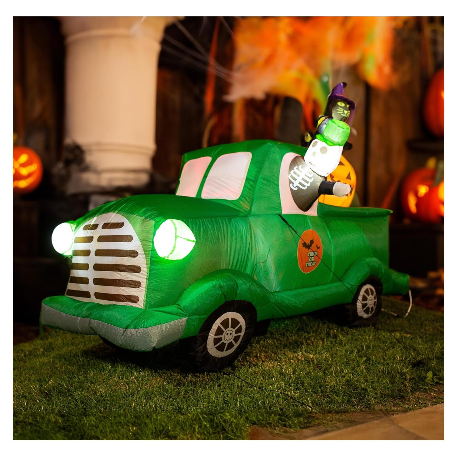 Decoración Inflable de Coche Fantasma Halloween ZONETECH 2.3M