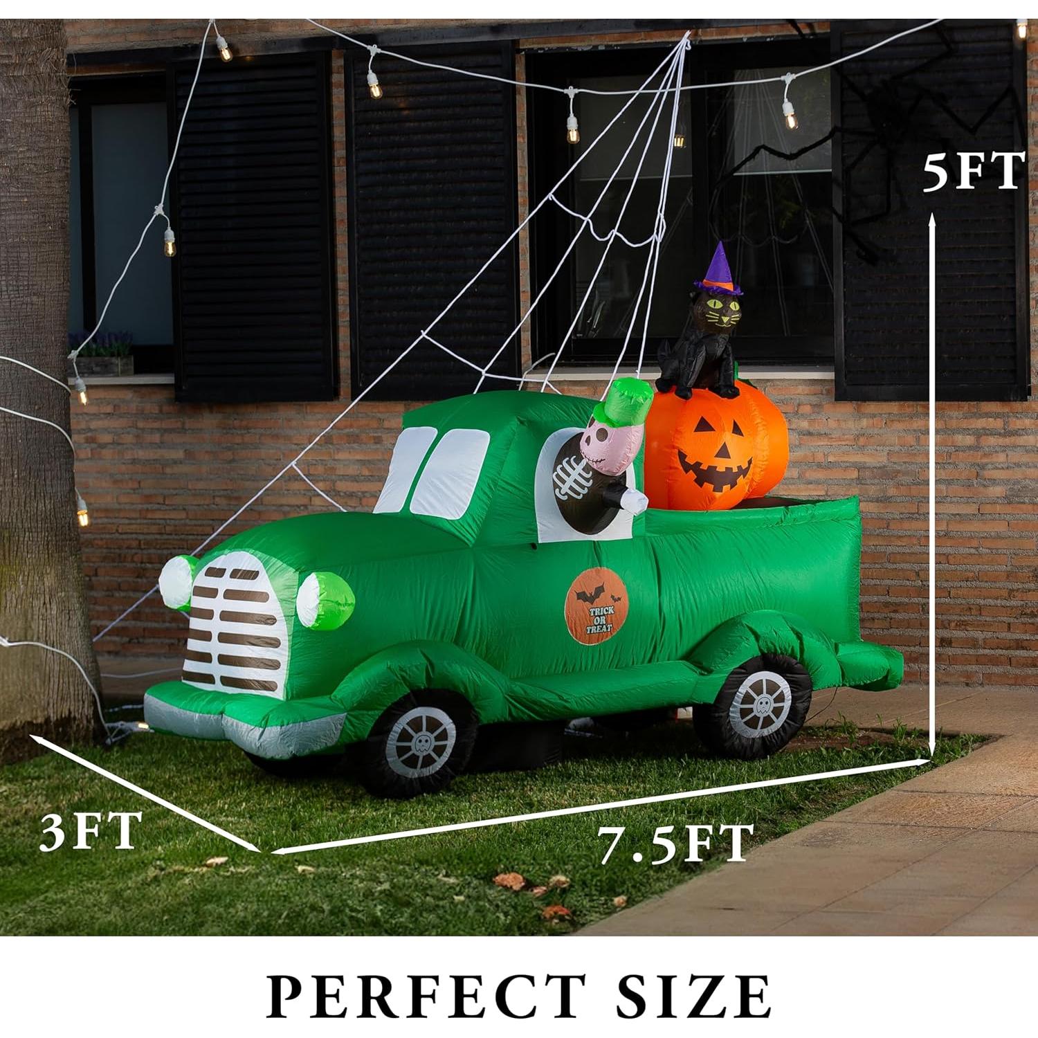 Decoración Inflable de Coche Fantasma Halloween ZONETECH 2.3M