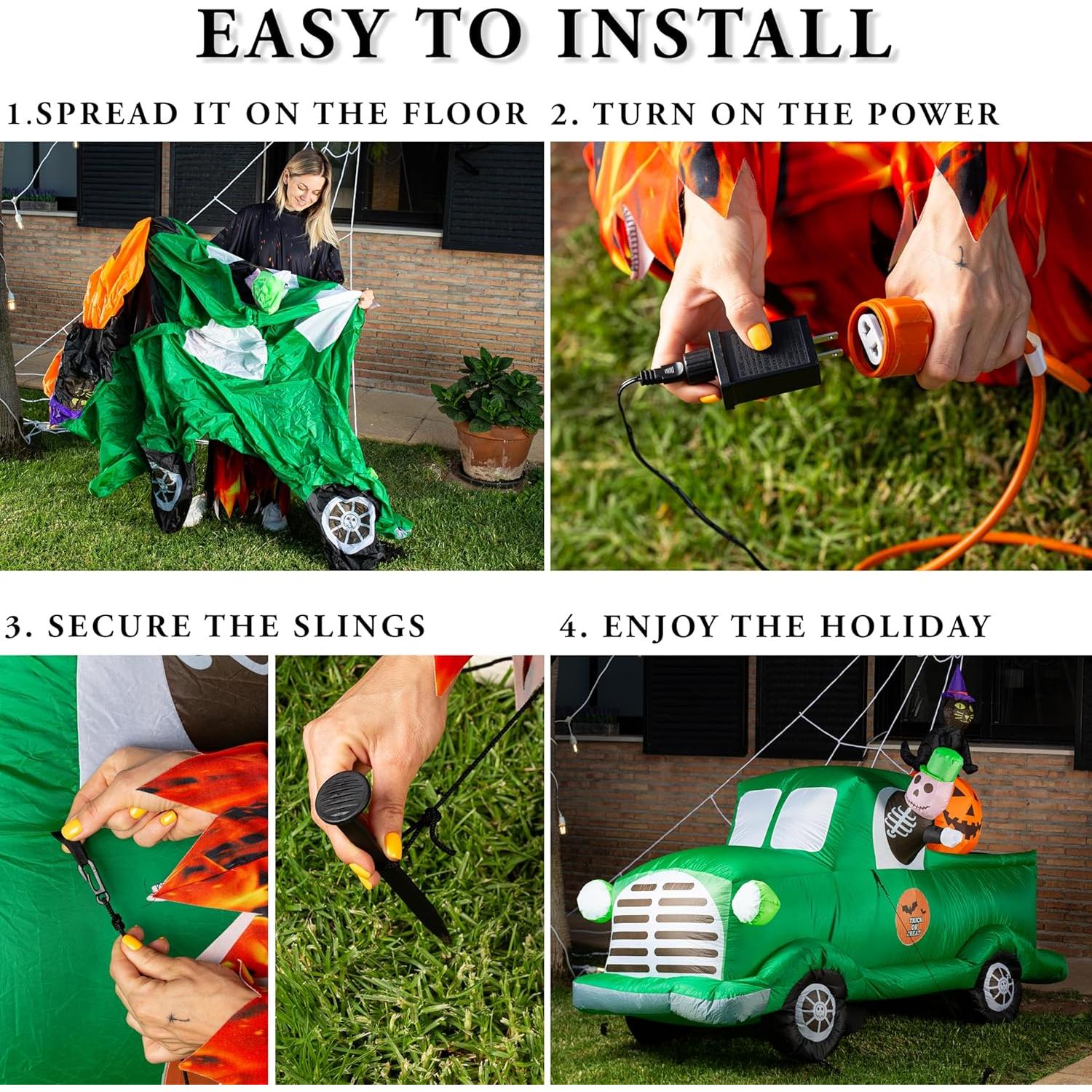 Decoración Inflable de Coche Fantasma Halloween ZONETECH 2.3M