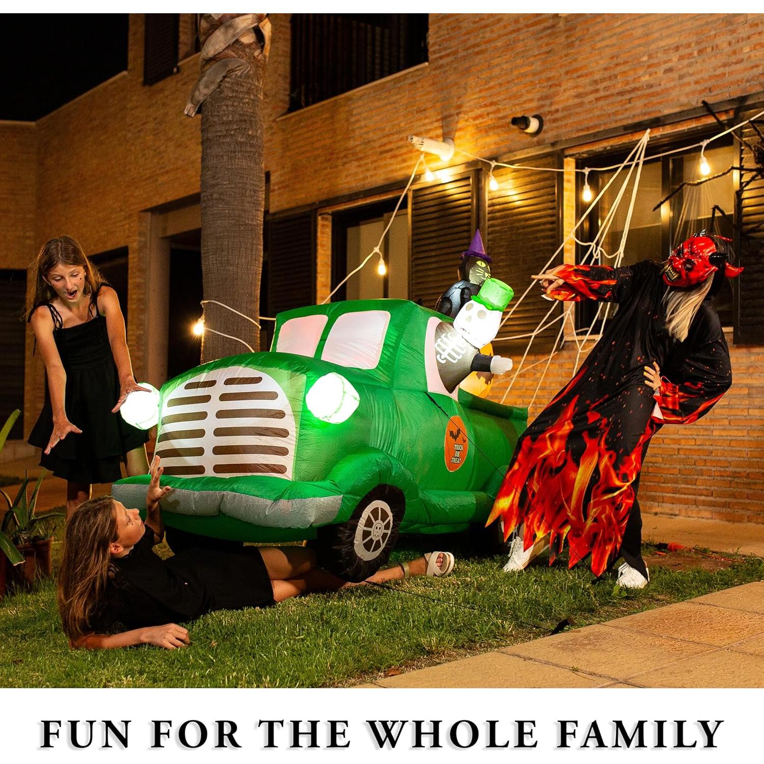 Decoración Inflable de Coche Fantasma Halloween ZONETECH 2.3M