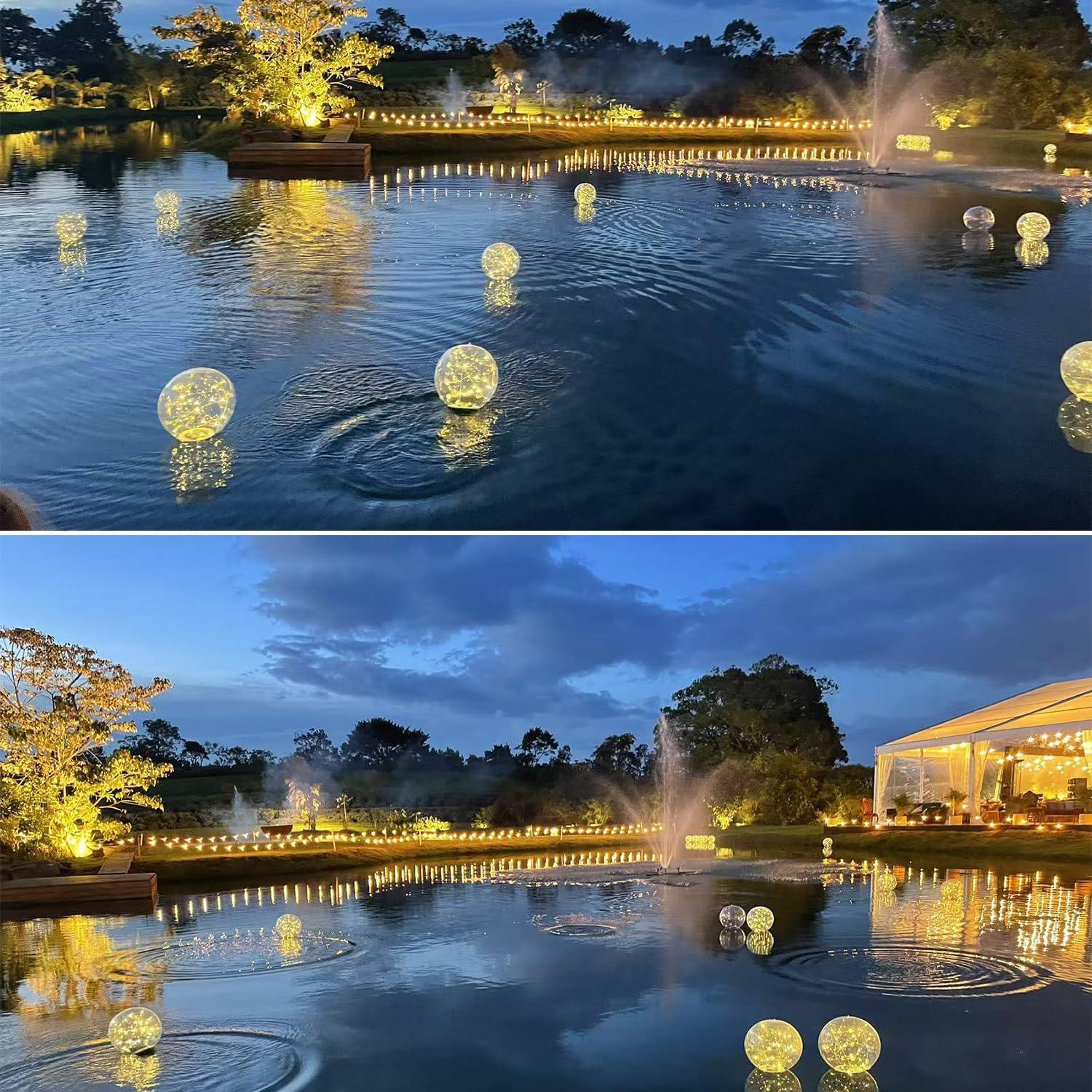 Luces Flotantes Solares para Piscina SATXTREM - Paquete de 8