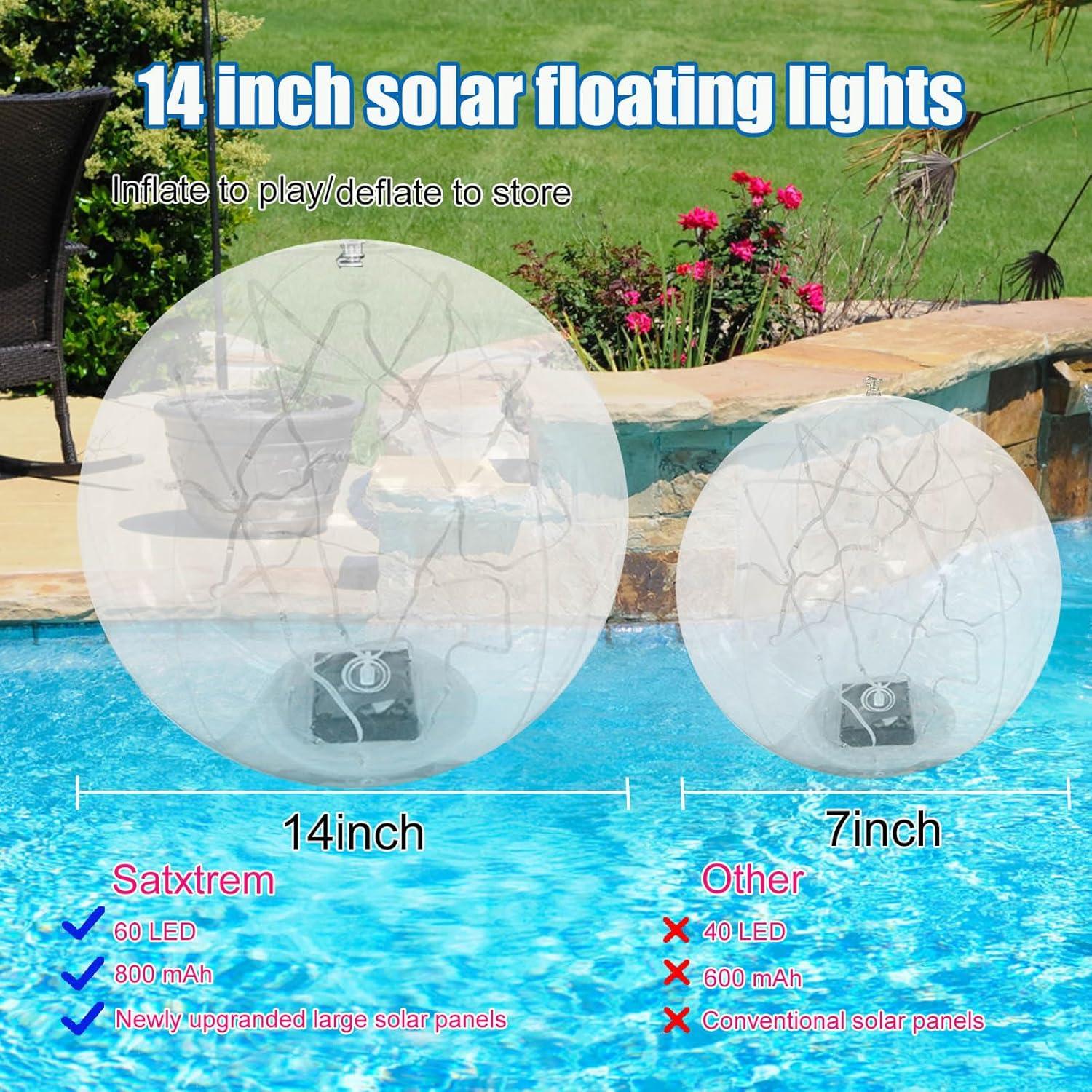 Luces Flotantes Solares para Piscina SATXTREM - Paquete de 8