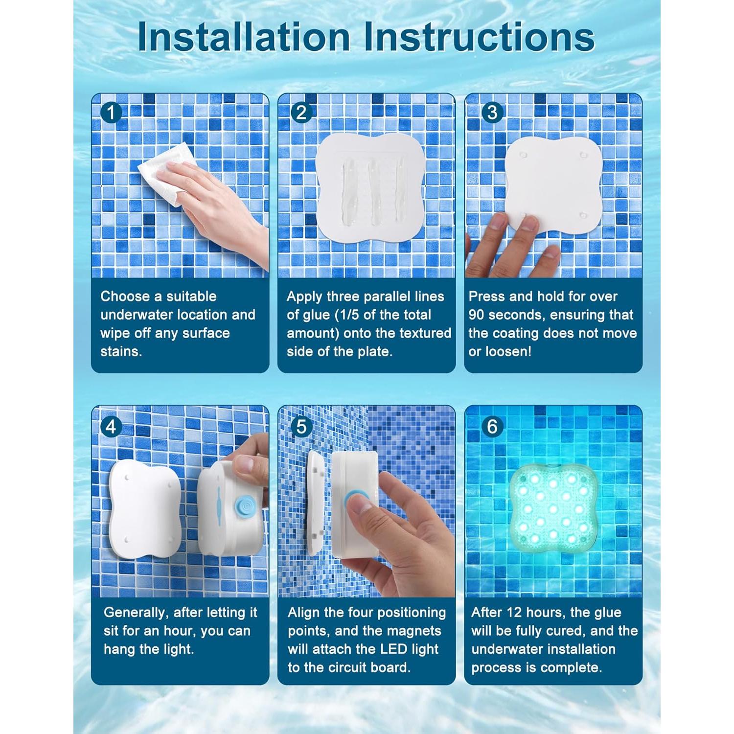 Luces de piscina sumergibles THINKKEEN RGB 2 Paquete LED