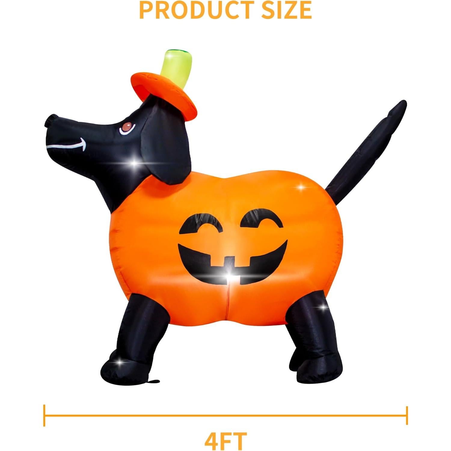 Calabaza Inflable Halloween VIKIMORA 1.22m con Luces LED
