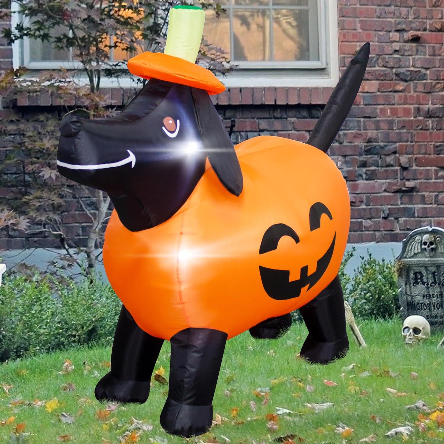 Calabaza Inflable Halloween VIKIMORA 1.22m con Luces LED