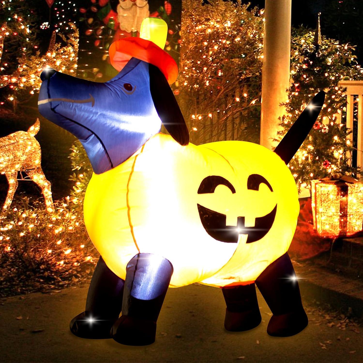 Calabaza Inflable Halloween VIKIMORA 1.22m con Luces LED