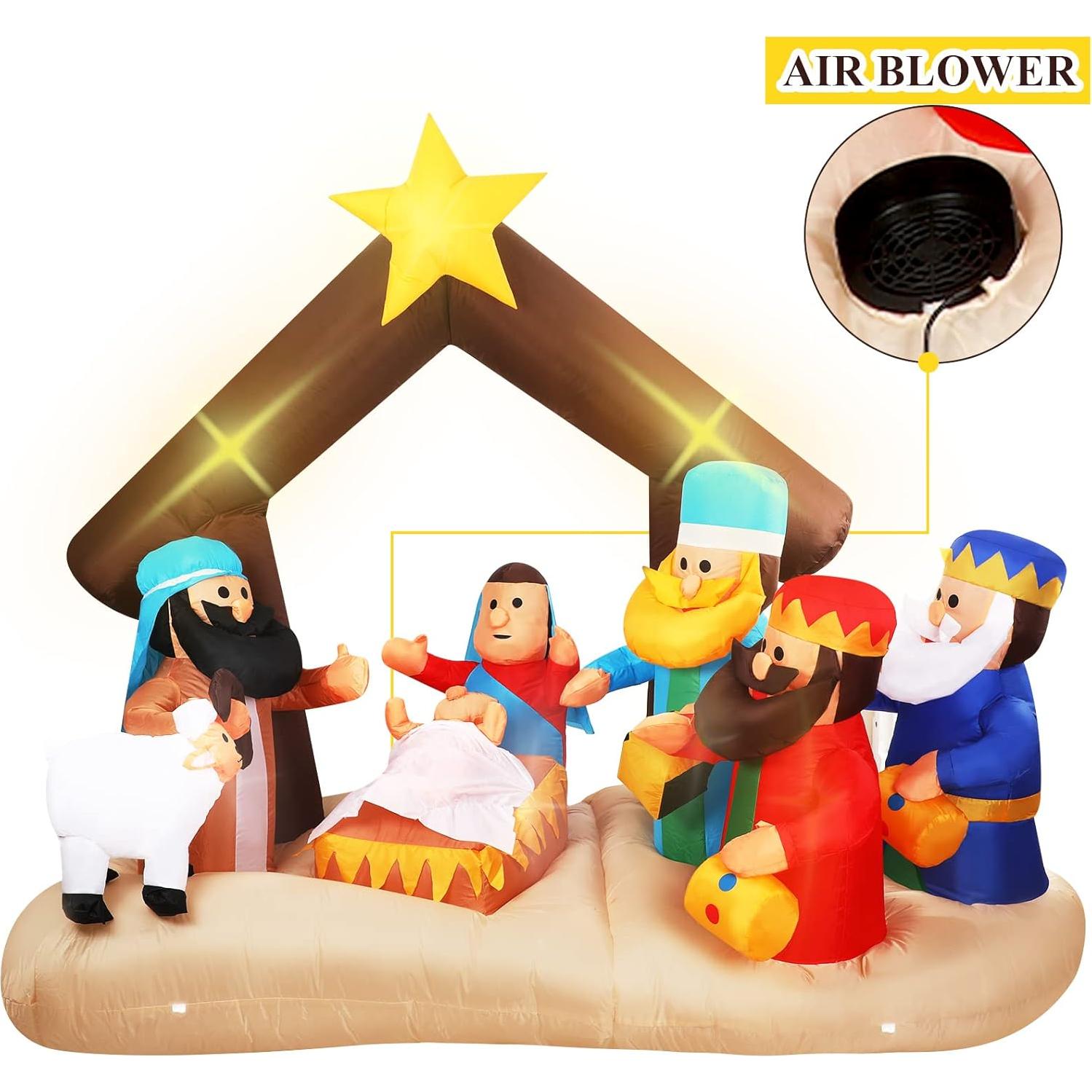 Decoración Inflable de Navidad Sosation 1.98m con LED Clásico