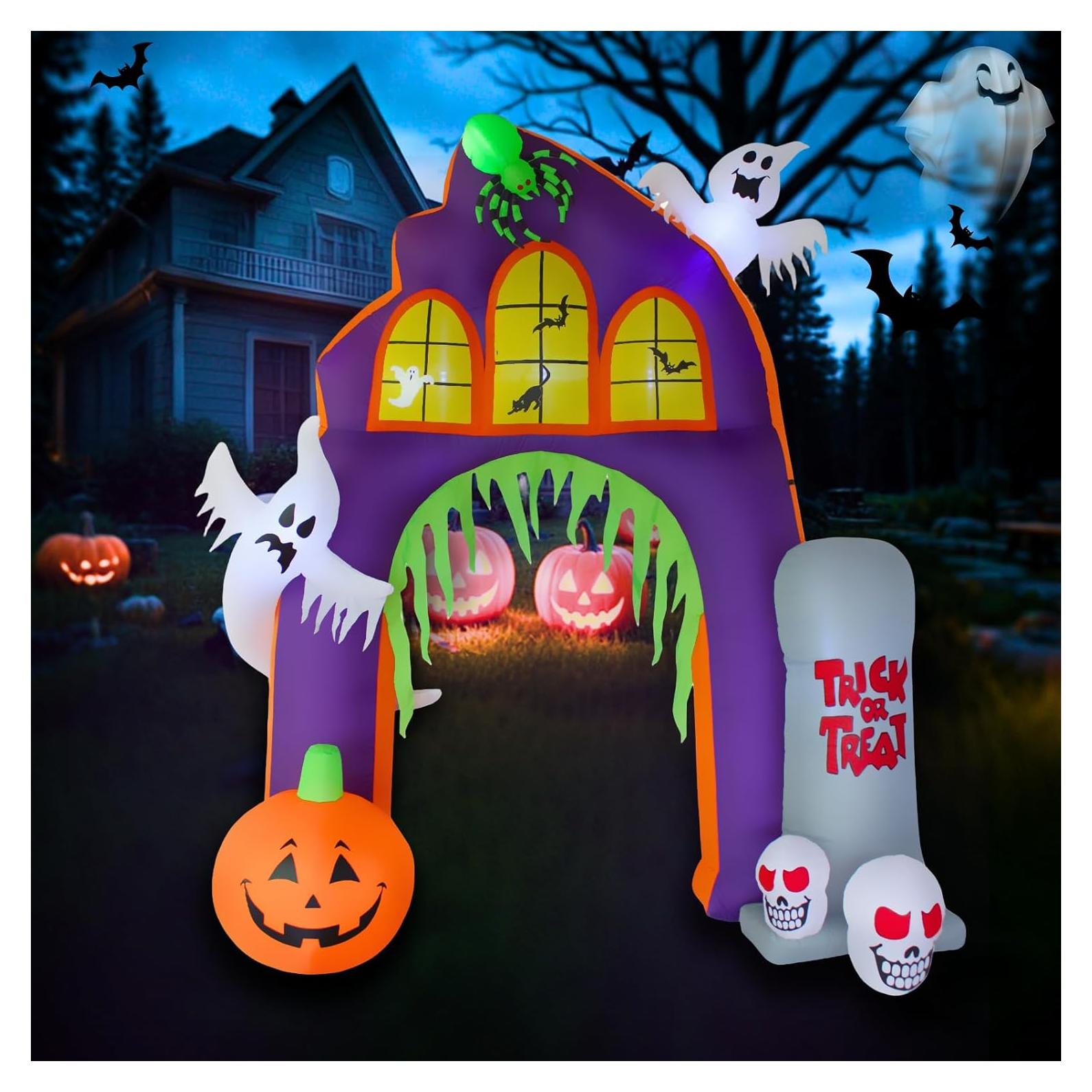 Arco Inflable Halloween PTS 2.74m con Calabaza y Tumba