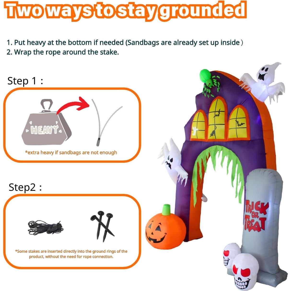 Arco Inflable Halloween PTS 2.74m con Calabaza y Tumba