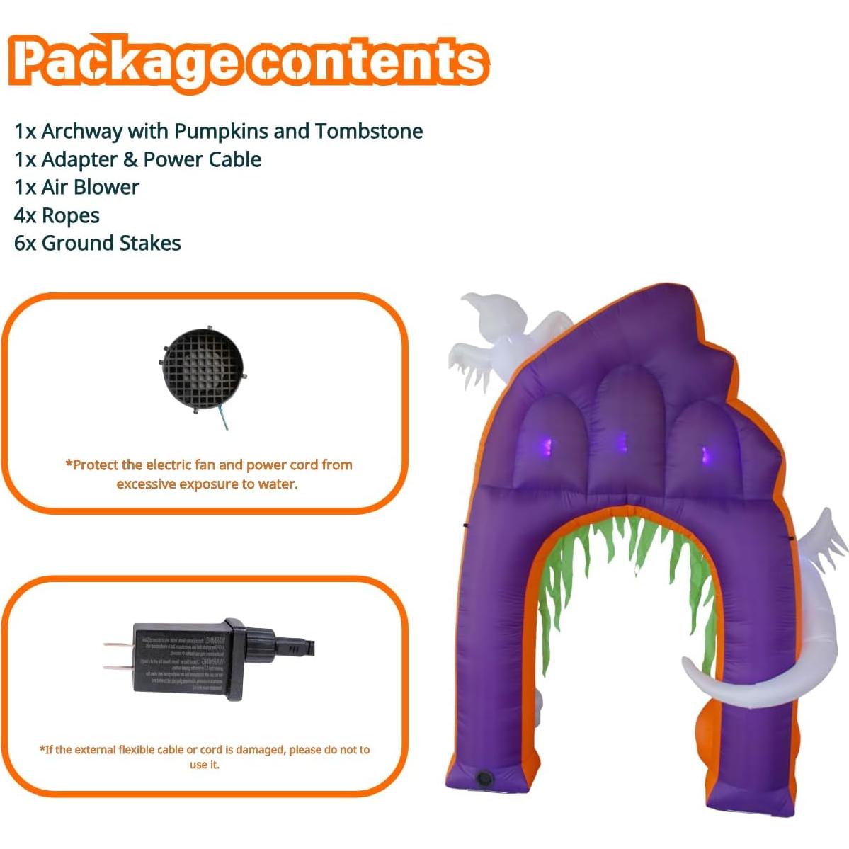 Arco Inflable Halloween PTS 2.74m con Calabaza y Tumba