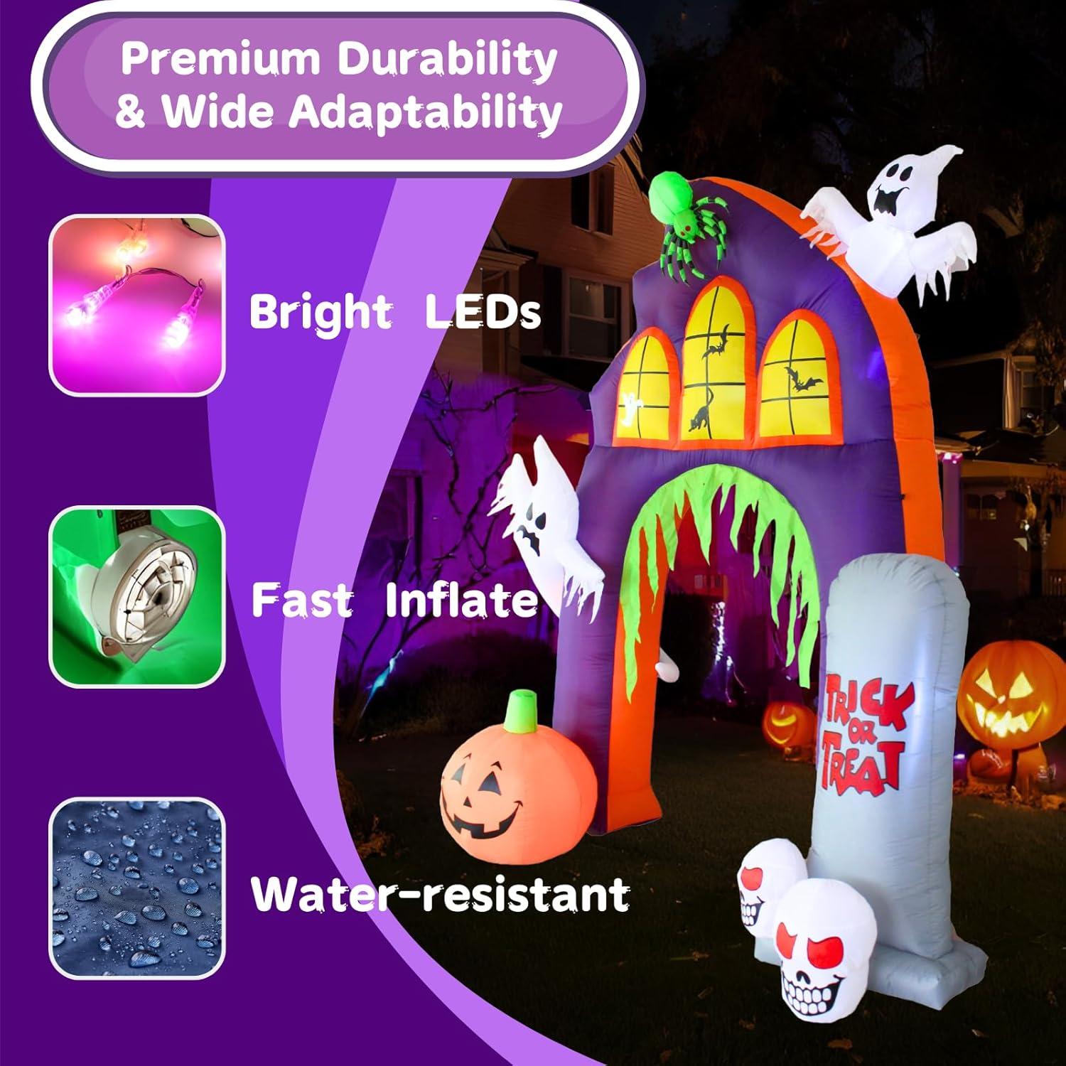 Arco Inflable Halloween PTS 2.74m con Calabaza y Tumba