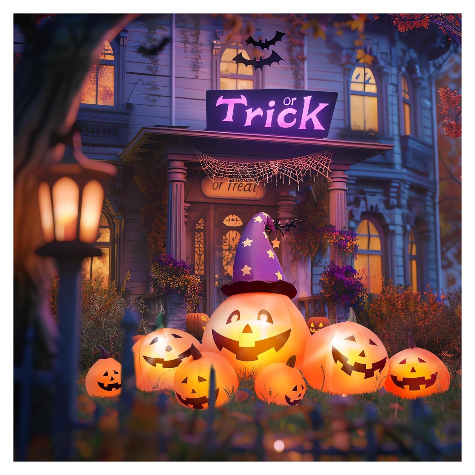 Calabaza Inflable Grande Evoio 2.44 m con Luces LED Halloween