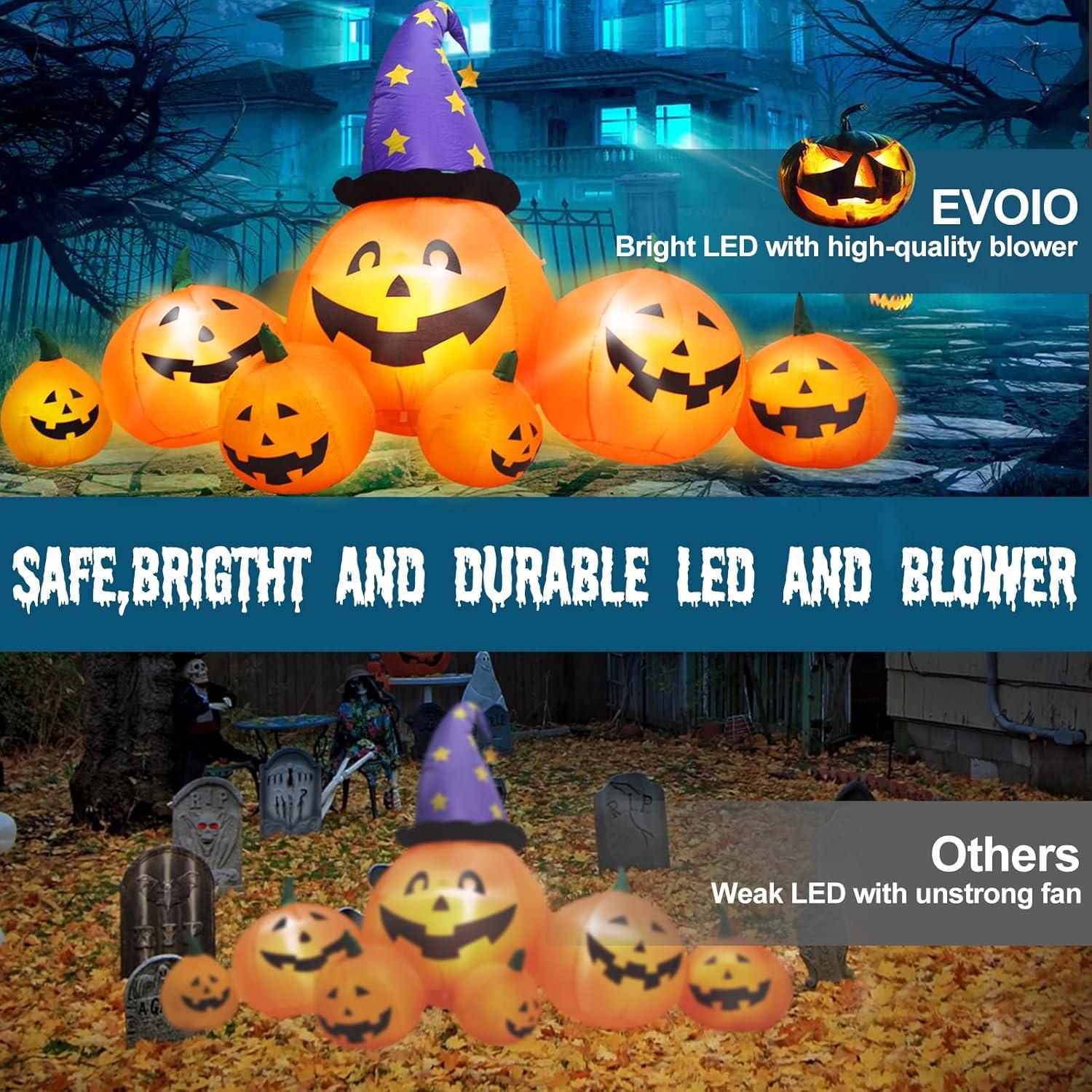 Calabaza Inflable Grande Evoio 2.44 m con Luces LED Halloween