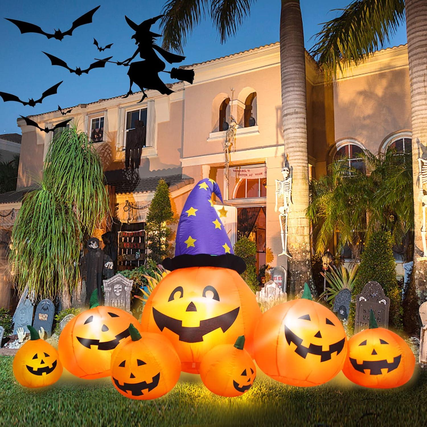 Calabaza Inflable Grande Evoio 2.44 m con Luces LED Halloween
