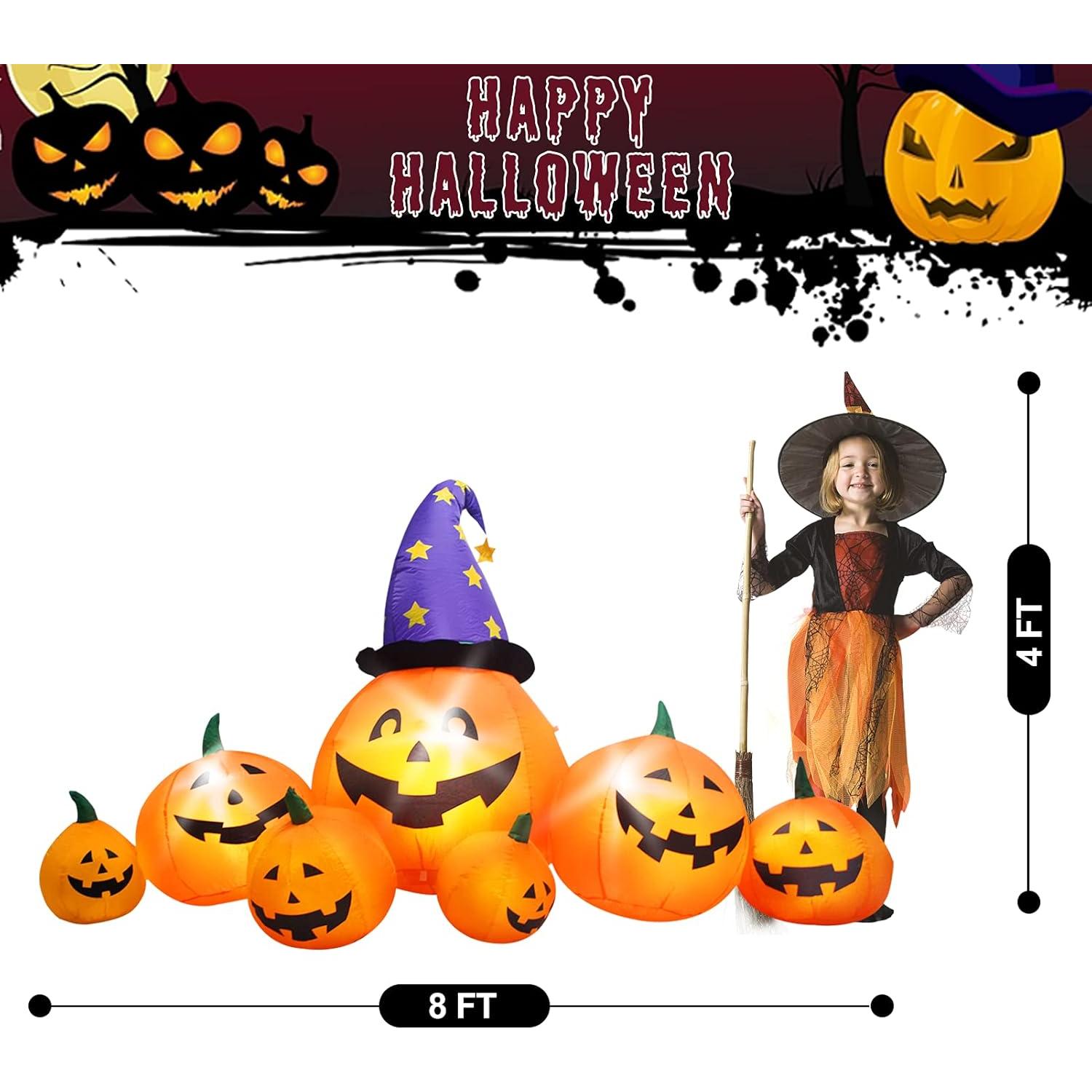 Calabaza Inflable Grande Evoio 2.44 m con Luces LED Halloween