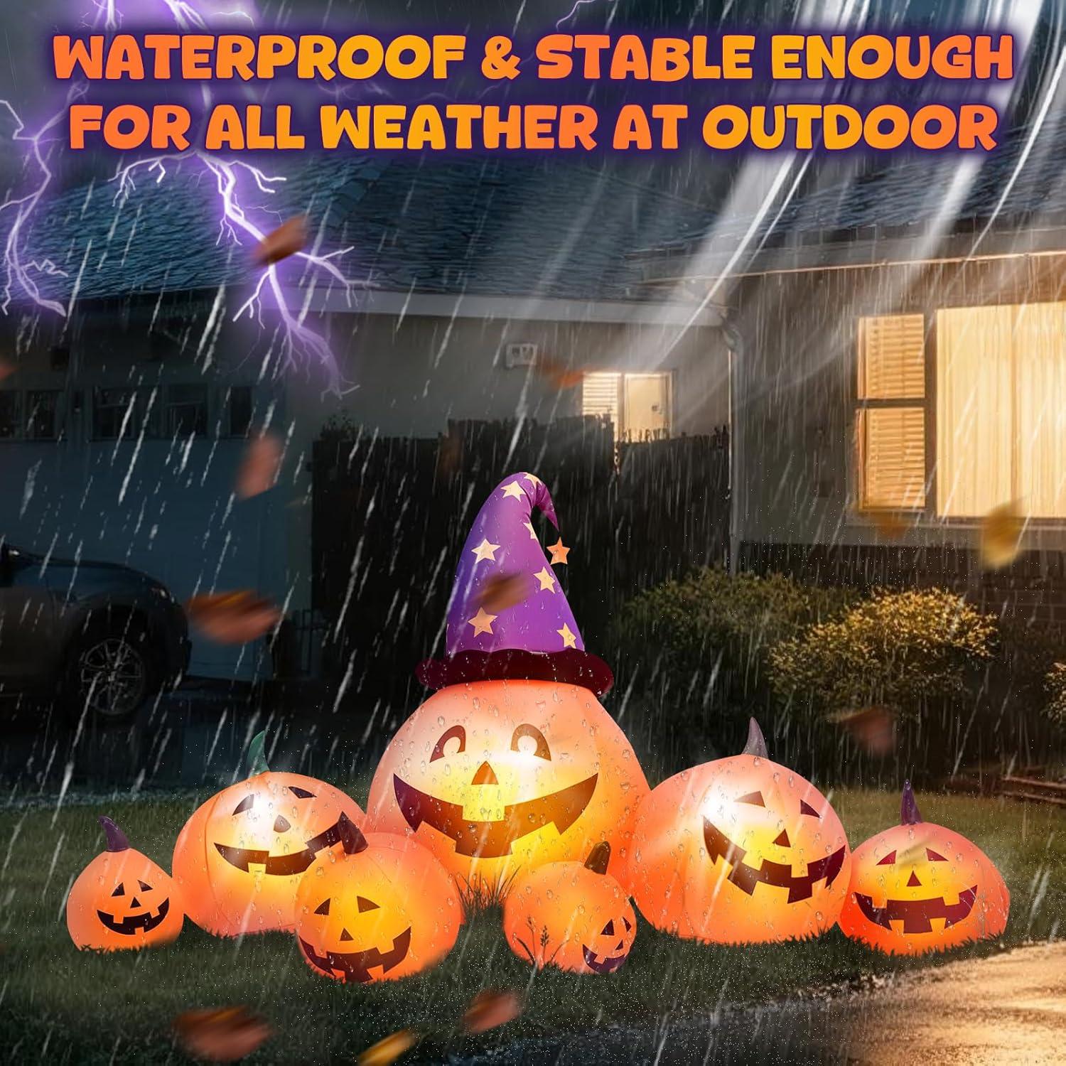 Calabaza Inflable Grande Evoio 2.44 m con Luces LED Halloween