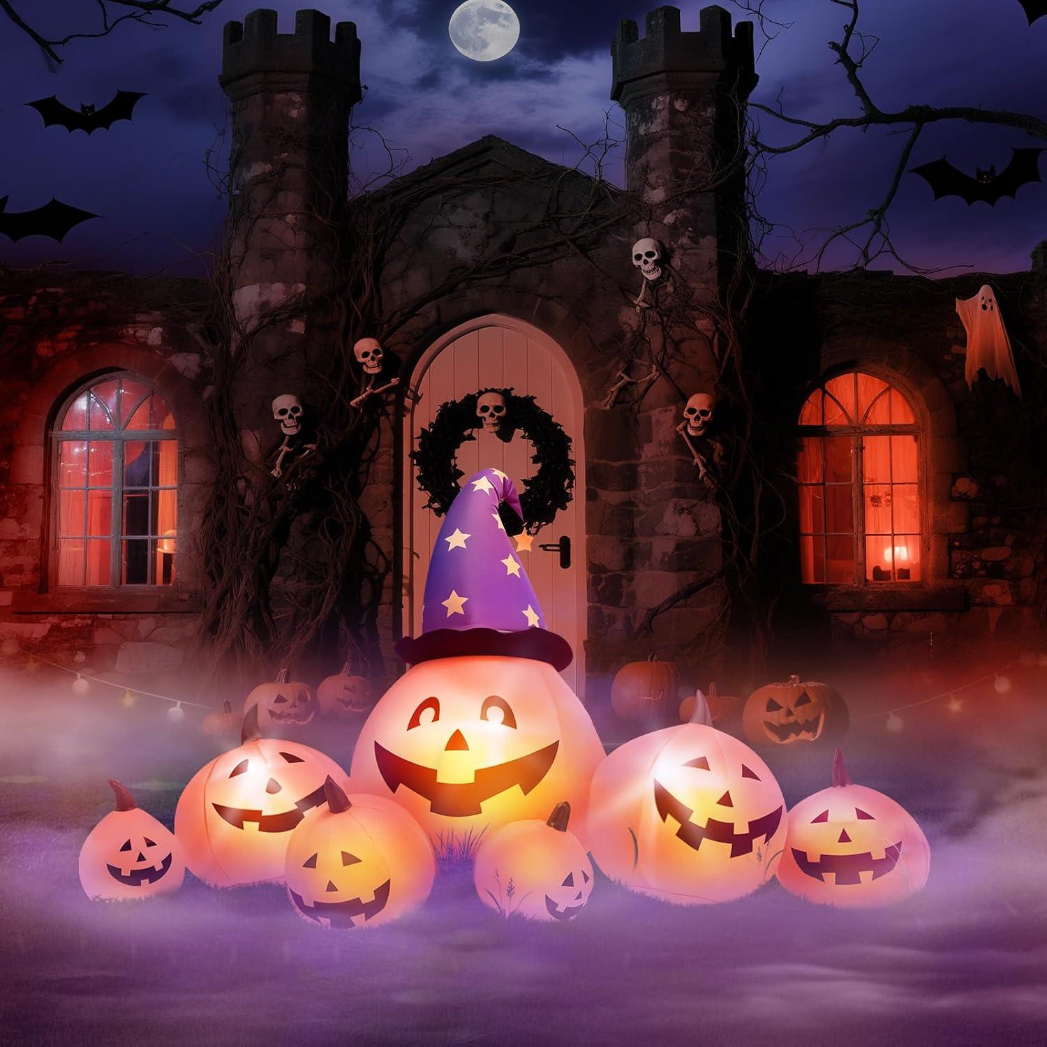 Calabaza Inflable Grande Evoio 2.44 m con Luces LED Halloween