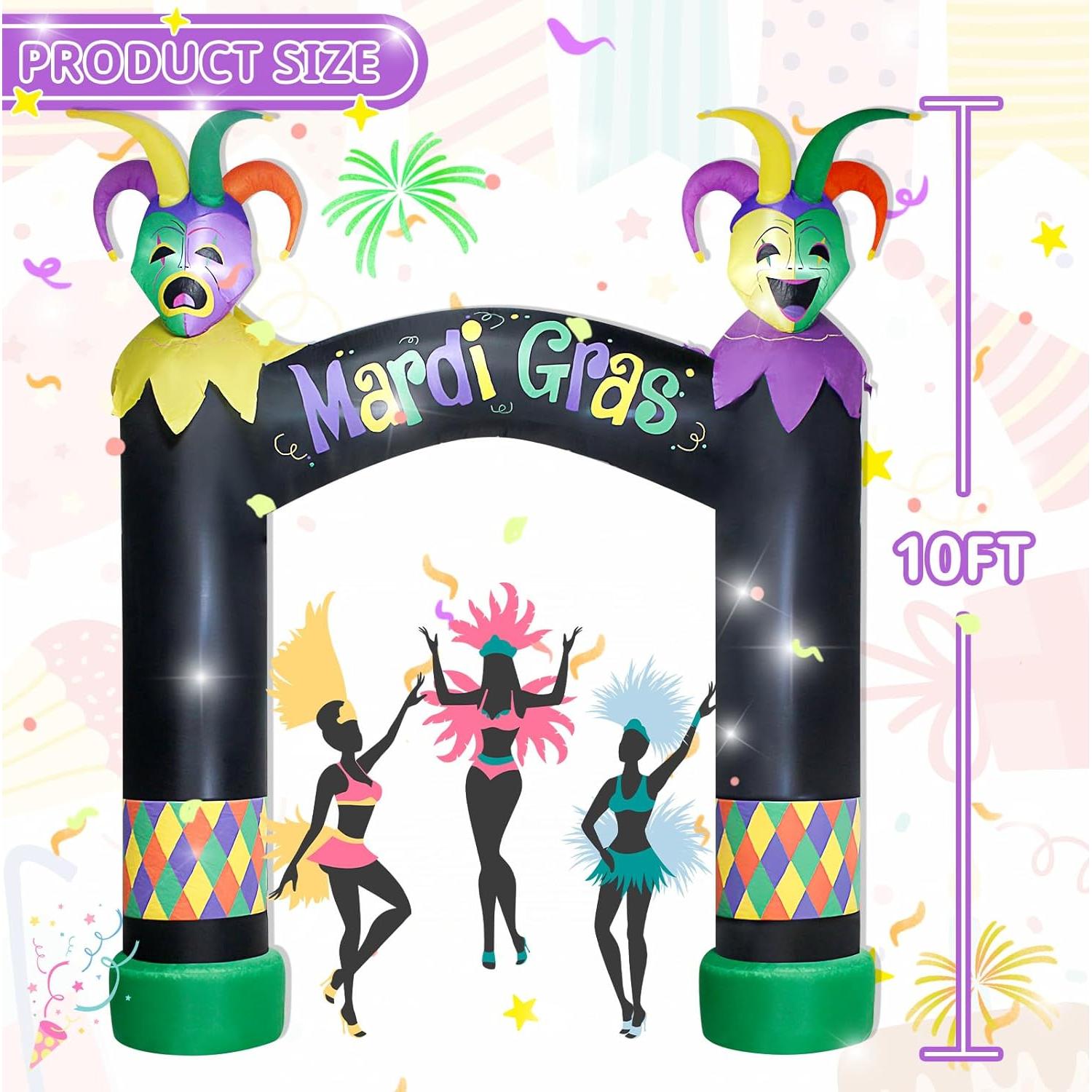 Arco Inflable de 3M VIKIMORA con Luces LED - Decoración Mardi Gras