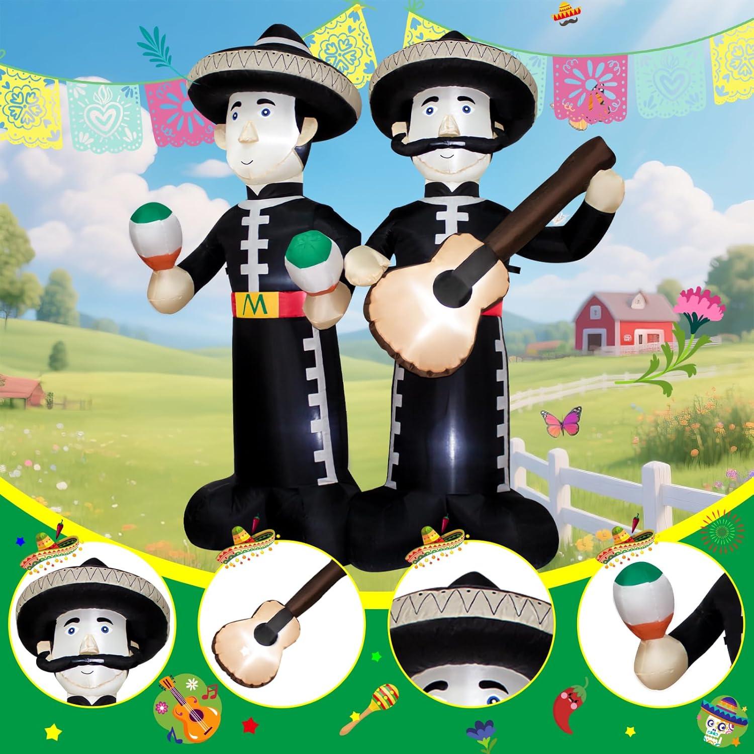 Inflable Gigante Mariachi LED 1.83m KITBONIS - Decoración Fiesta