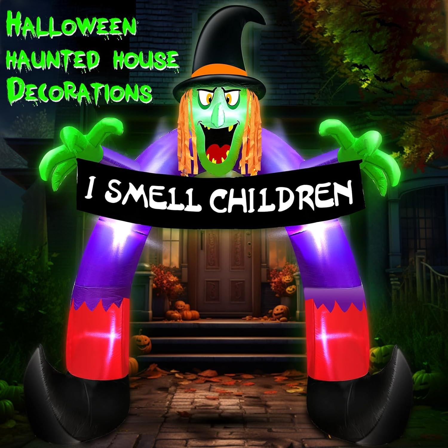 Arco Inflable de Bruja TURNMEON 2.44m con Luces LED