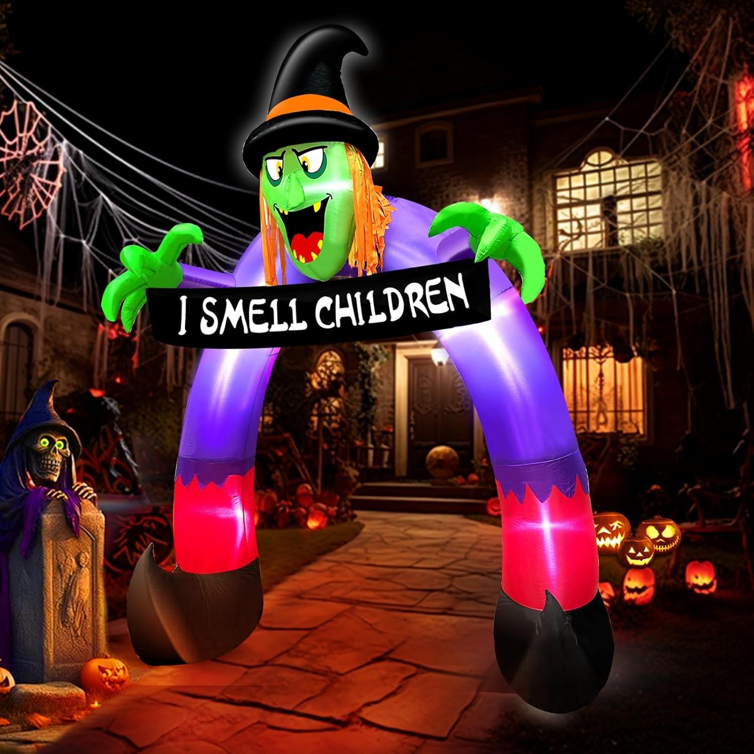 Arco Inflable de Bruja TURNMEON 2.44m con Luces LED
