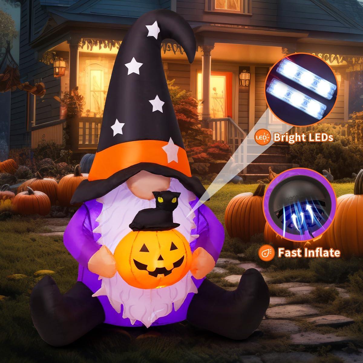 Gnome Inflable de Halloween GOOSH 152 cm con Luces LED