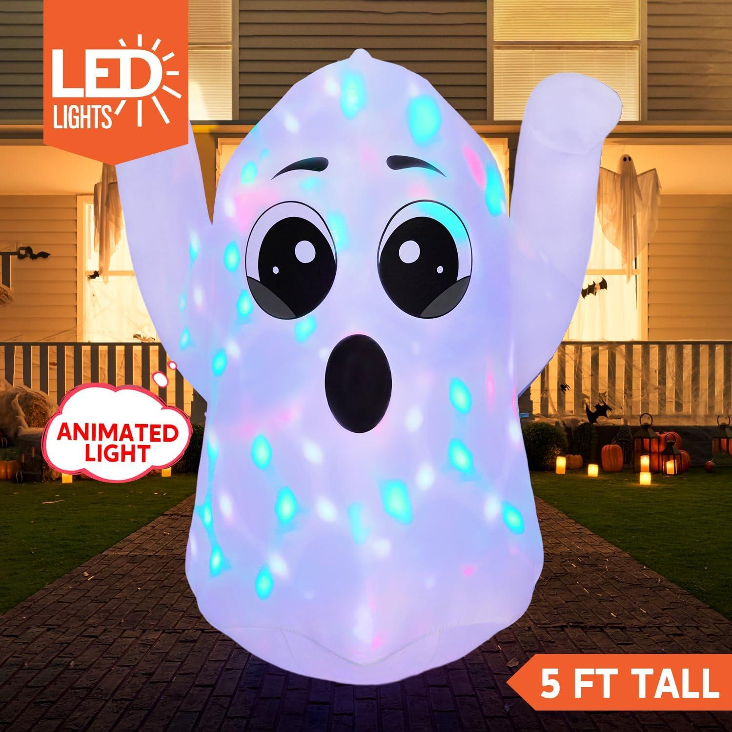 Fantasma Inflable de Halloween Joiedomi 1.52m con Luz LED